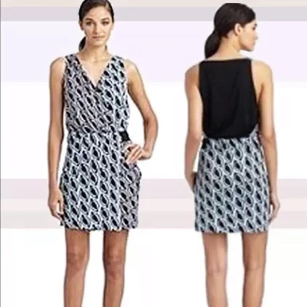 Diane Von Furstenberg Morika Petal Weave Sleeveless Blue/Gray Dress - Image 9