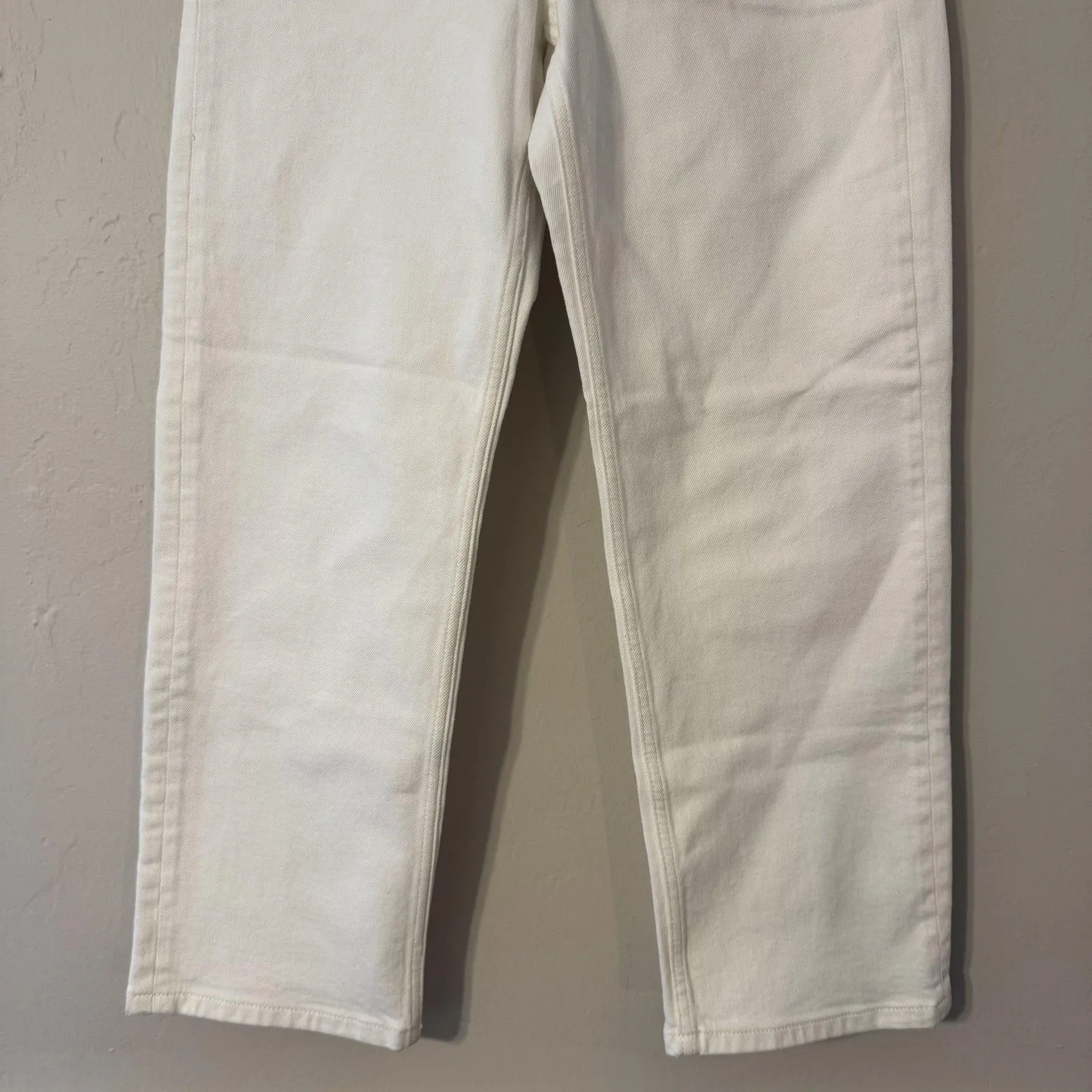 Banana Republic Jeans Womens 27P White Straight Fit High Rise Crop Stretch Denim - Image 3