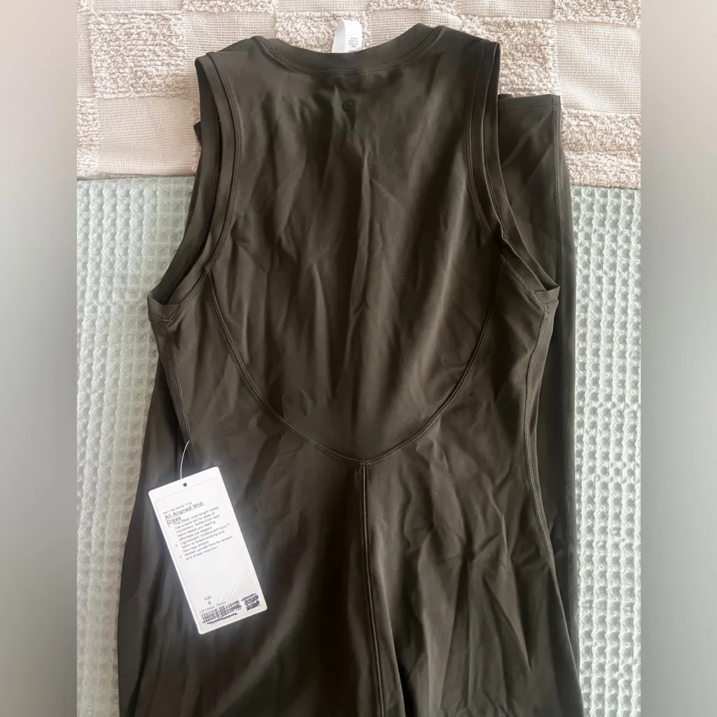 NWT Lululemon All Aligned Midi Dress Dark Olive
Size 6 - Image 8