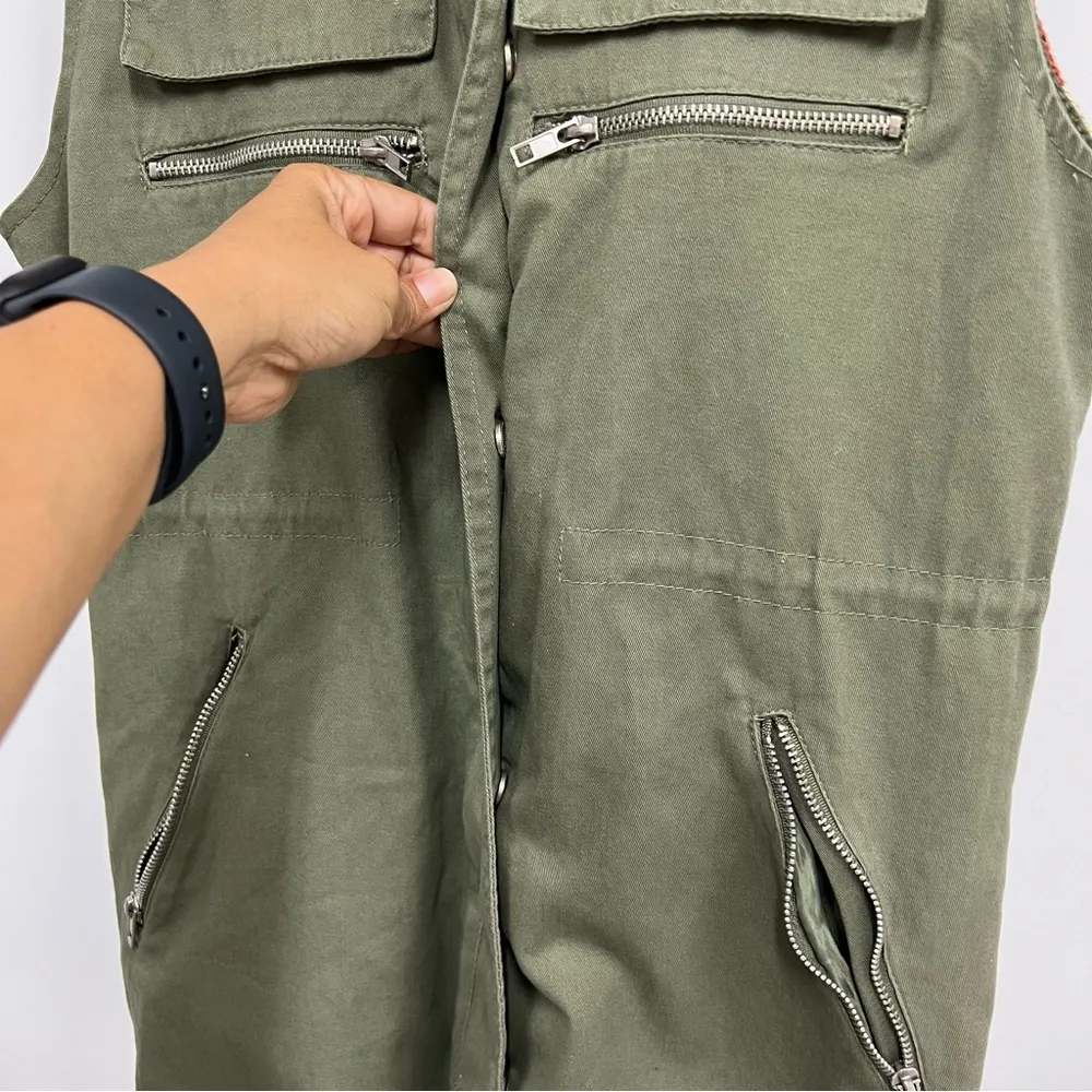 Thread & Supply olive green vest jacket size small aztec southwestern utility - Image 4