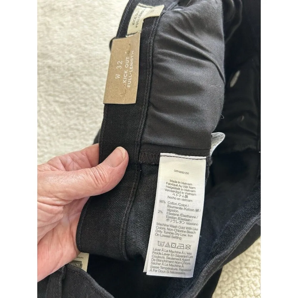 Madewell Womens Mid-Rise Full Length Kick Out Black Denim Jeans Size 32 - Image 9