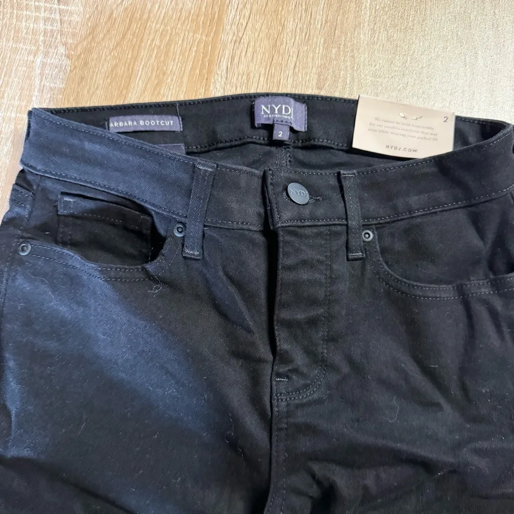 NYDJ Barbara Bootcut Jeans in Black High Stretch Denim Size 2 NWT - Image 6