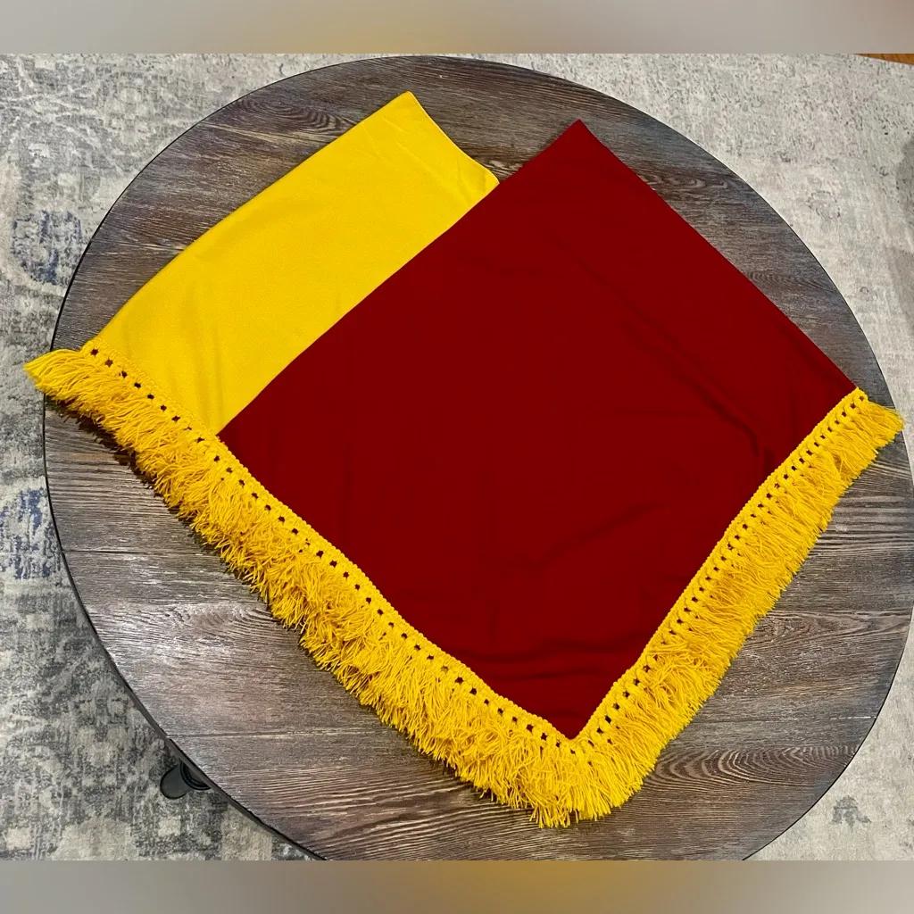 Vintage FSU Florida State University Seminoles Garnet & Gold Fringe Poncho/Wrap Red Size undefined - Image 2