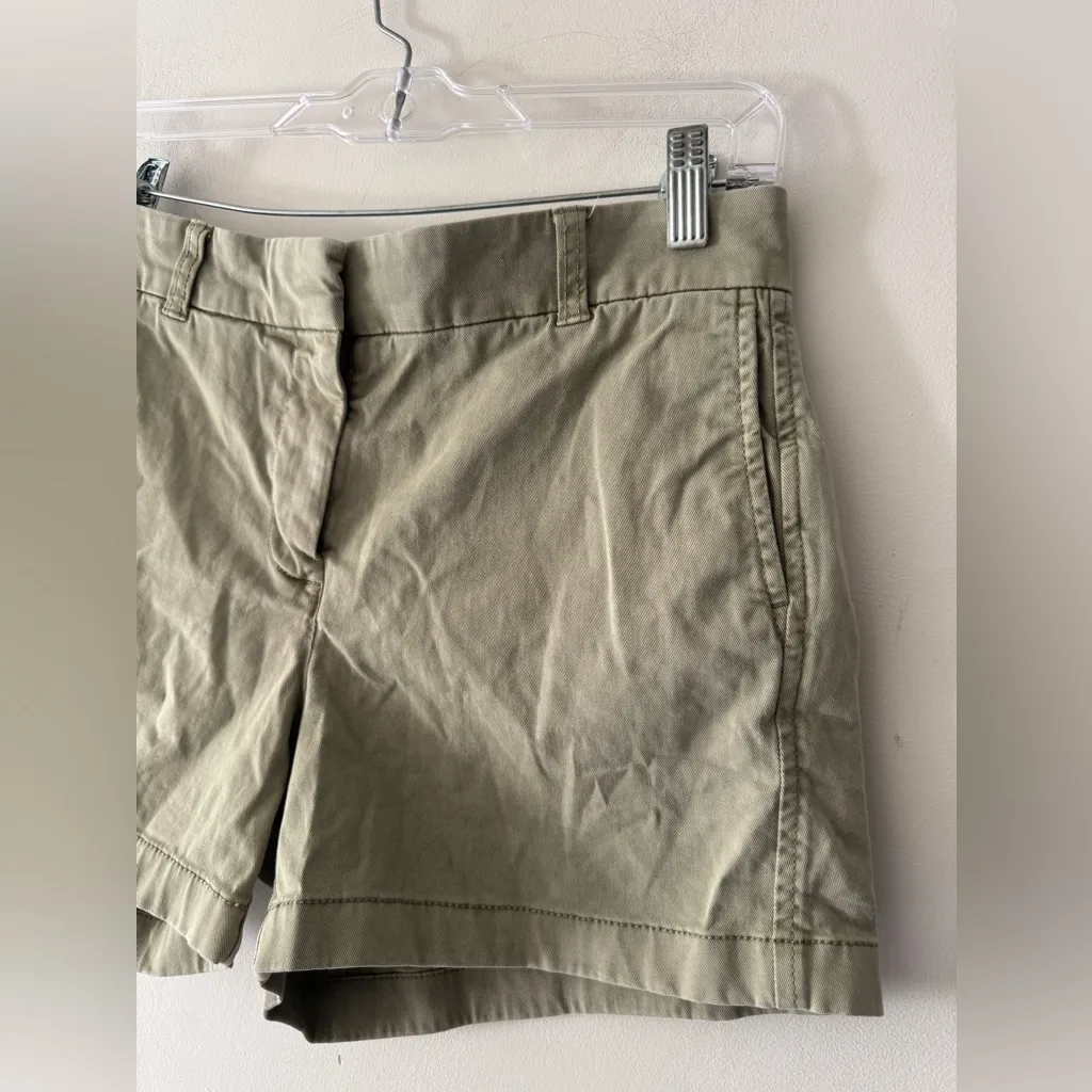 J. Crew Light Green Khaki Women’s Chino Shorts Size 6 - Image 2