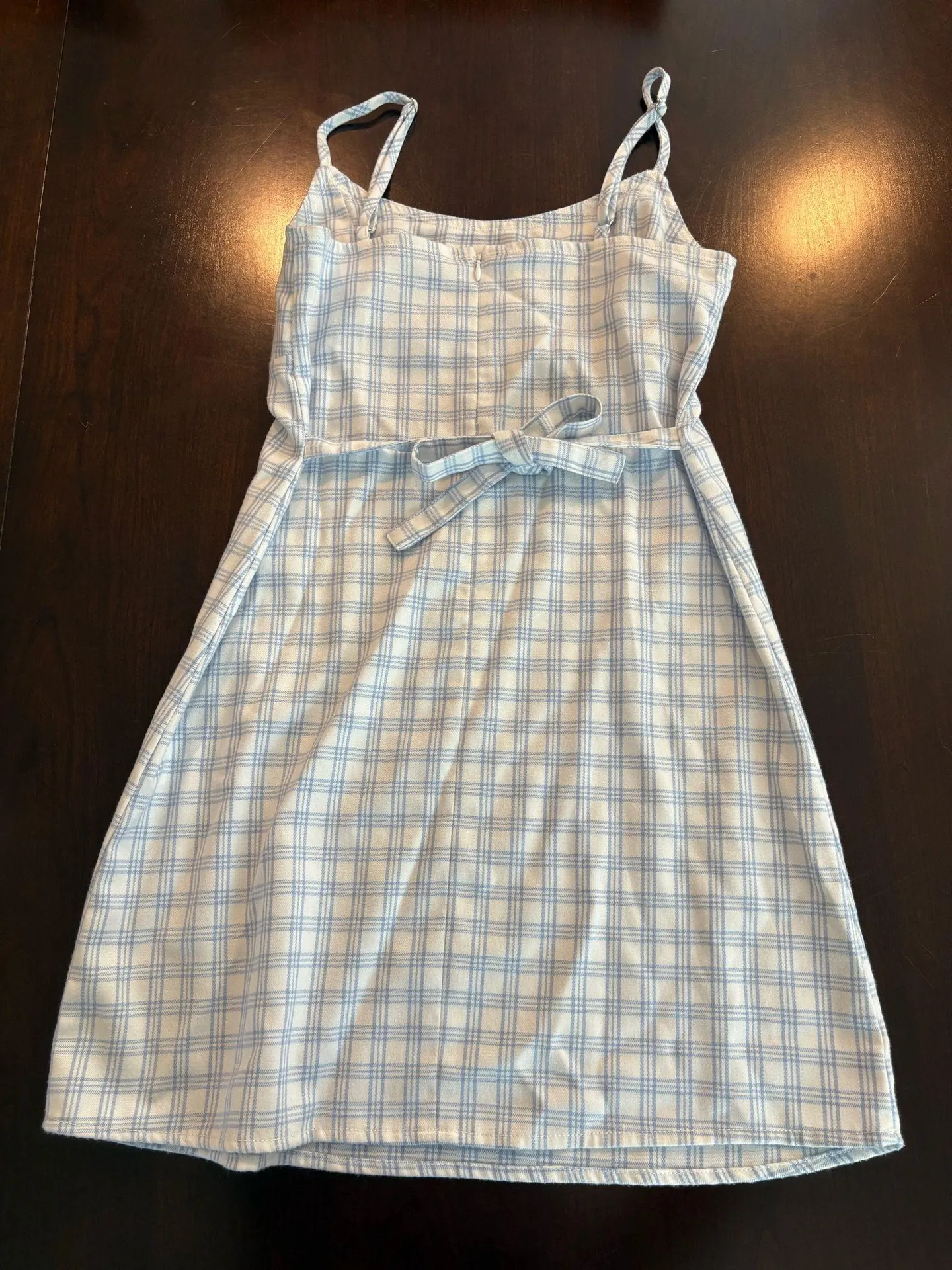 Brandy Melville Plaid Blue White Mini Dress - Image 3