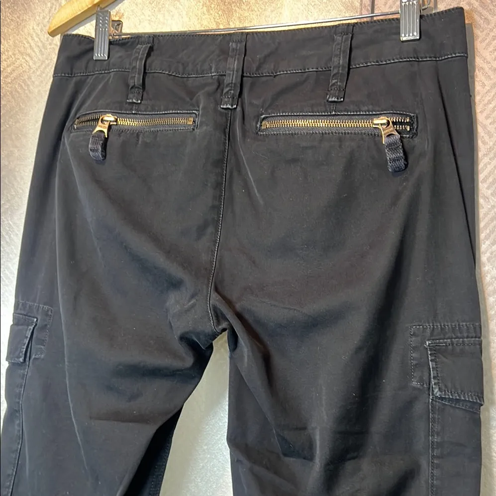 Ralph Lauren Sport Black Cotton Cargo Pants Size 6 Utility Zippers - Image 10