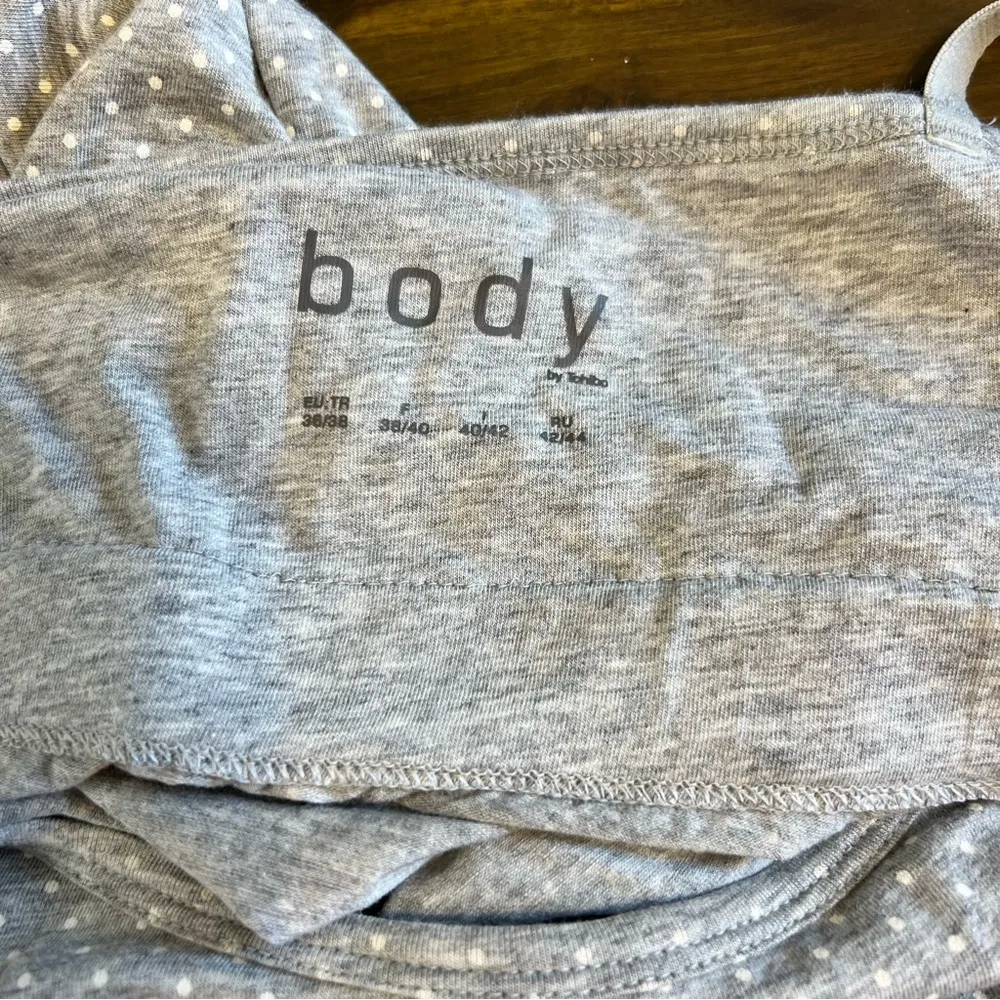 Body by TCHIBO Polk A Dot Dress Sleep Gown Gray Soft Cozy Loungewear Night Size undefined - Image 2