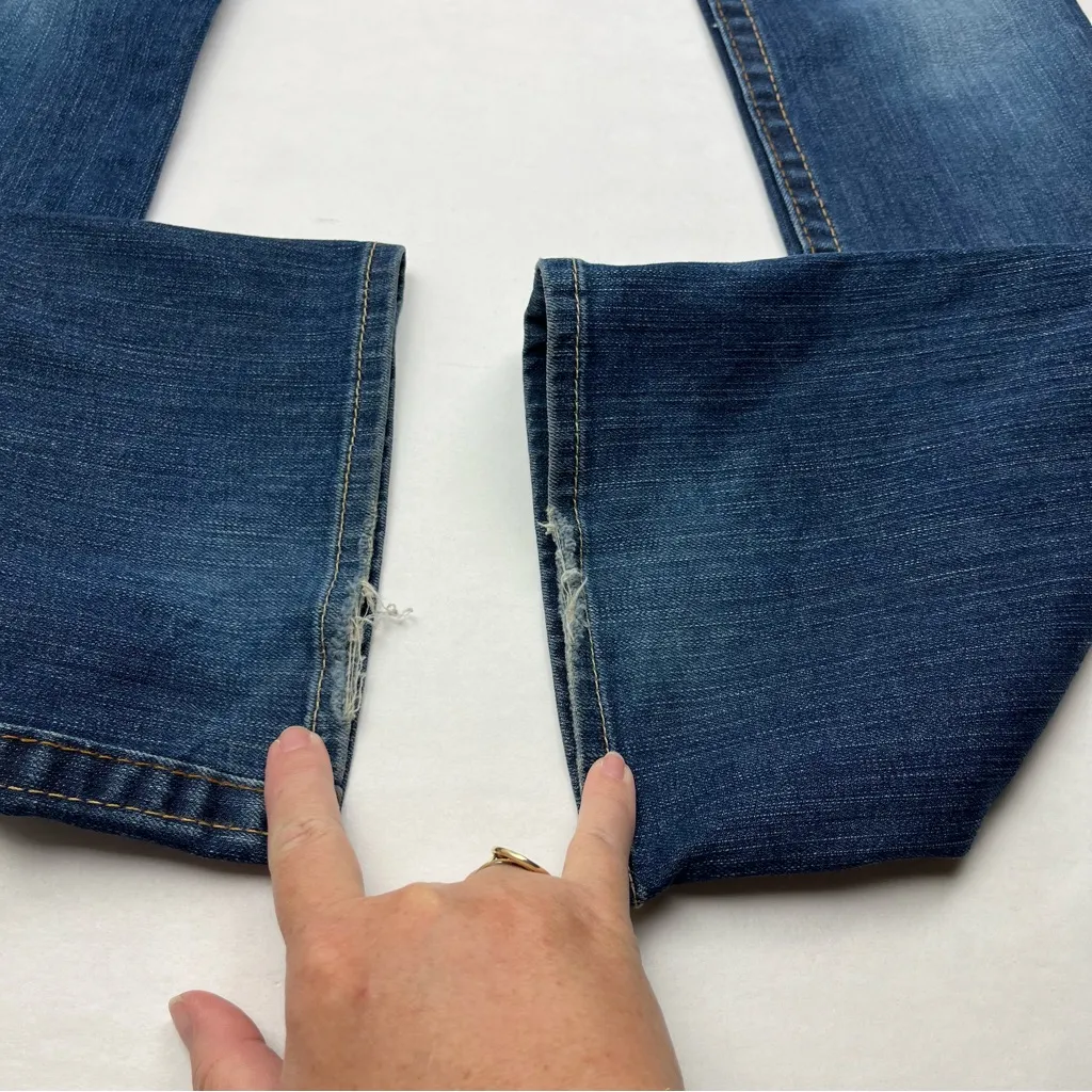 True Religion Becky Womens Size 27 Blue Denim Jean Distressed Low Rise *FLAWED‎ - Image 14
