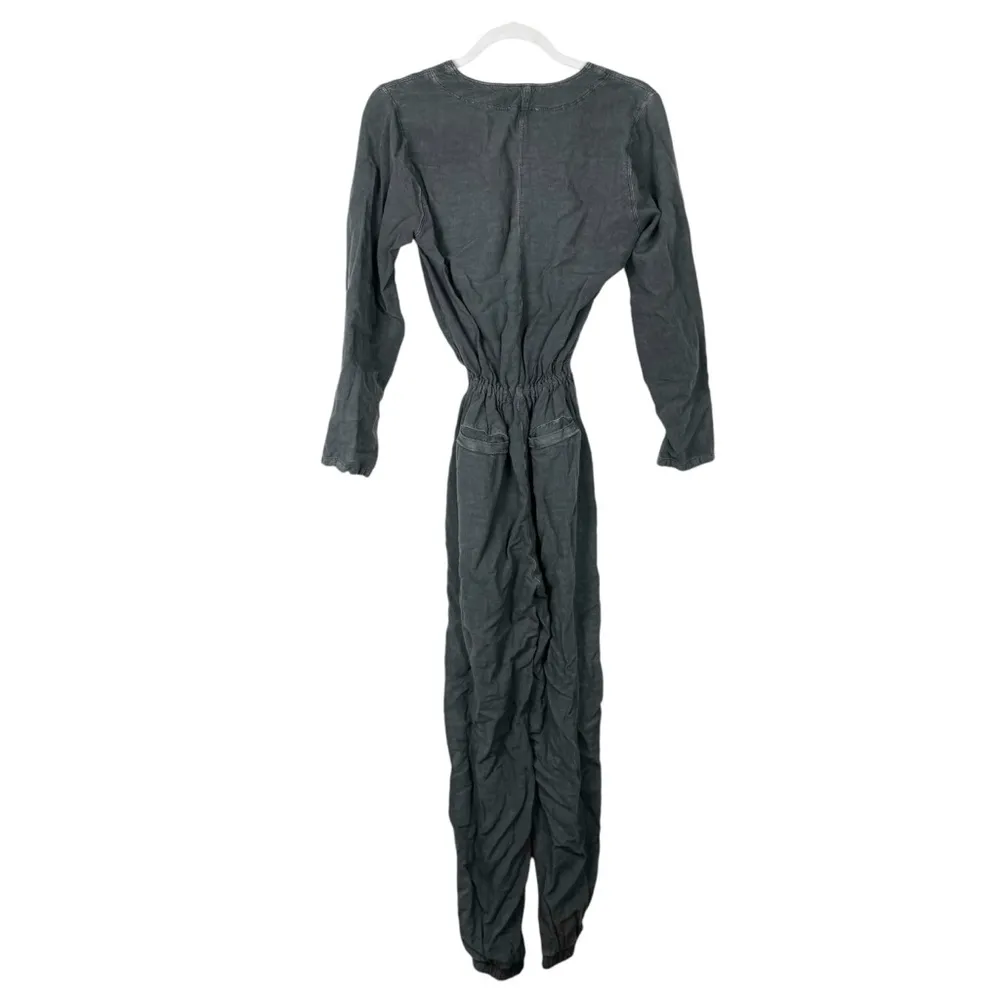 Splendid Montelena Jumpsuit Long Sleeve Gray Linen Blend Size Small - Image 4