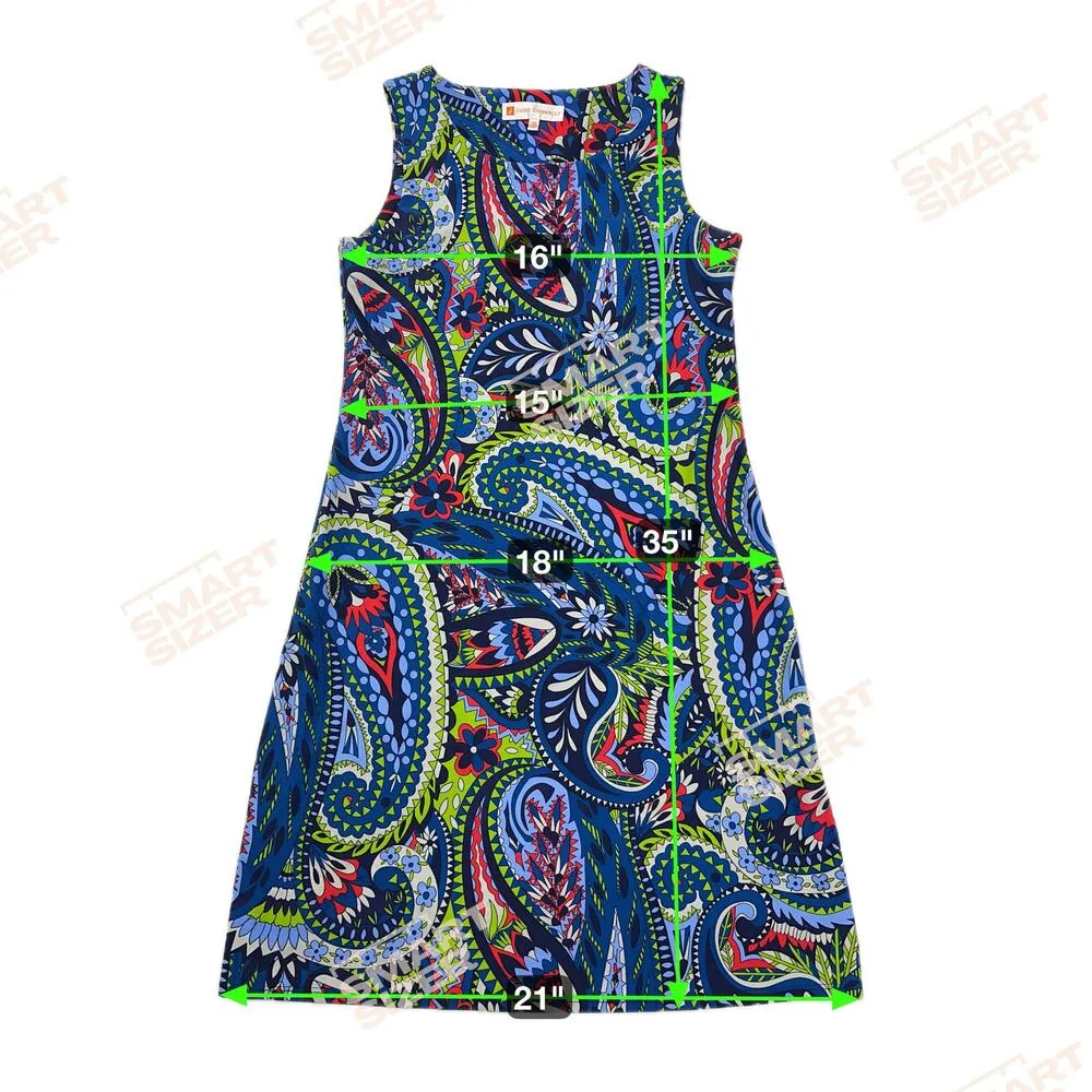 Jude Connally Beth Colorful Paisley Crew Neck Sleeveless Shift Dress Size XS - Image 7