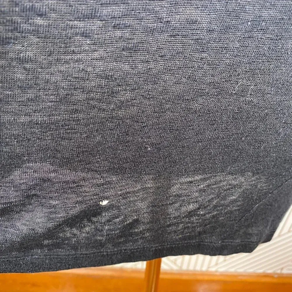 Sandro Paris Black‎ Linen Top w/ Leather Sleeves - Image 5