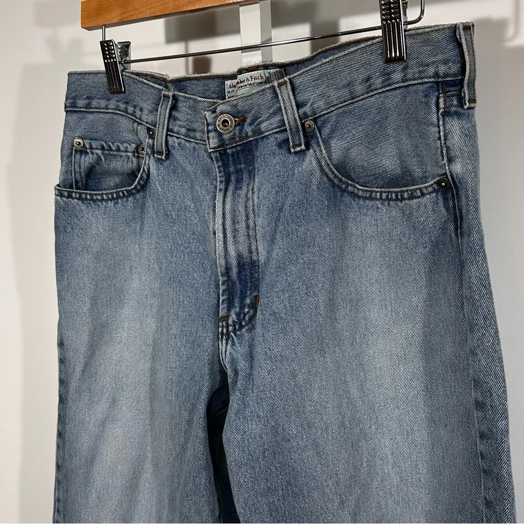 90’s Abercrombie & Fitch USA High Rise Jeans Sz 10  Straight Light Wash Denim - Image 8