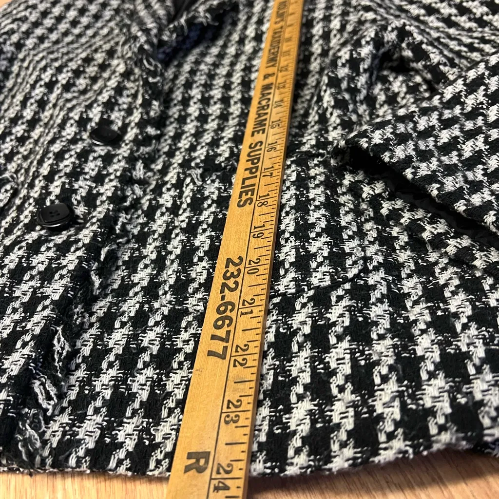 Houndstooth Vintage Women's Requirements Classic Black and White Blazer Sz 12 - Image 2