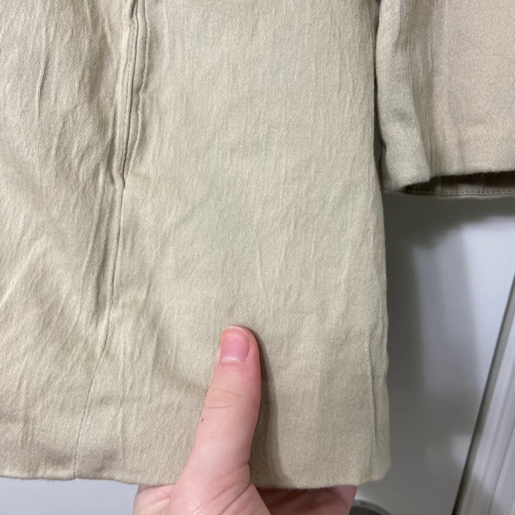 Vintage Joni B women’s‎ tan black embroidered leaf floral button collared jacket Size L - Image 6