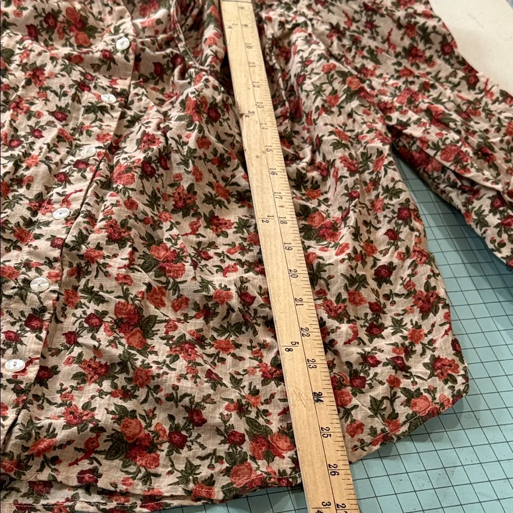 Free People Floral Blouse in Orange and Green vintage combo - Image 12