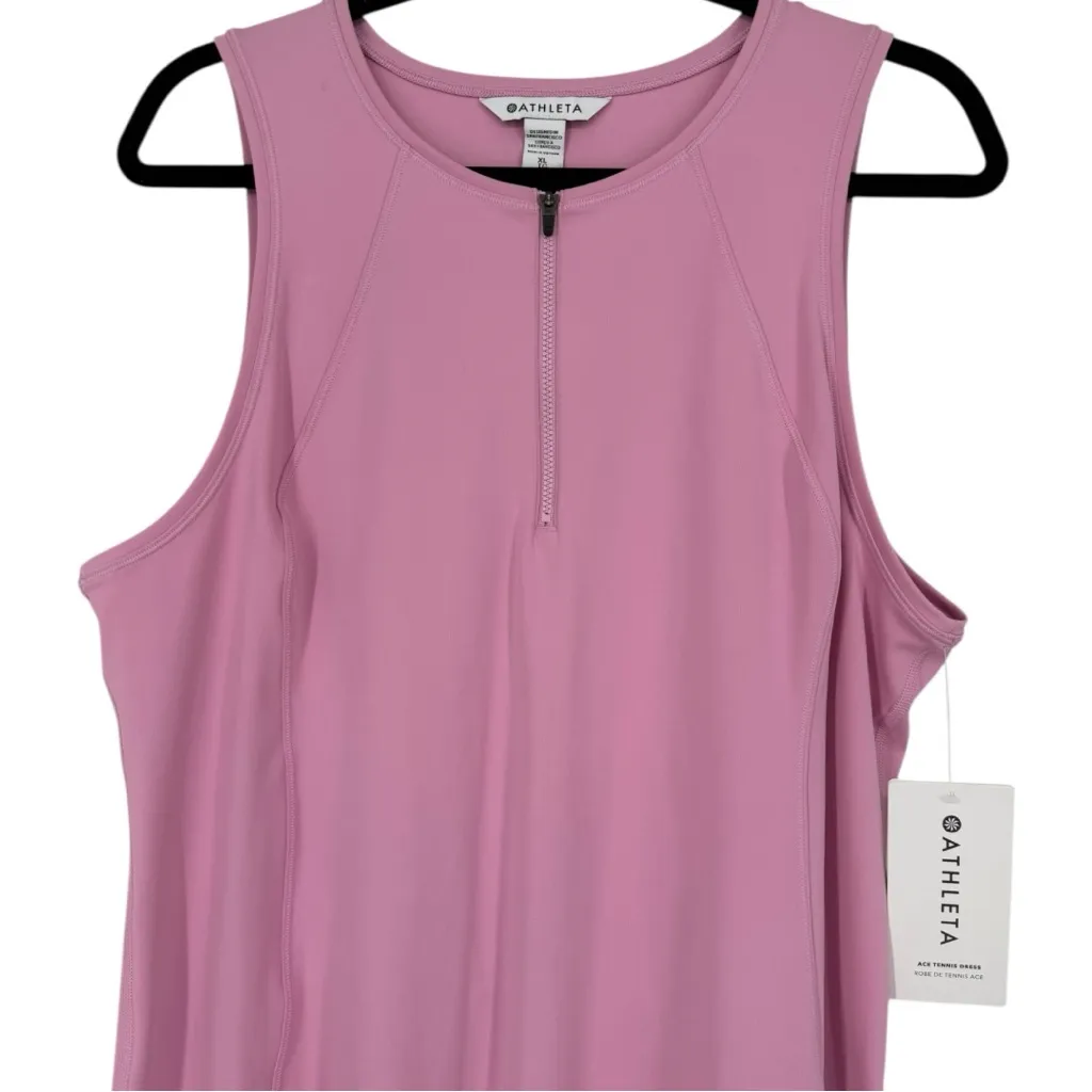 NWT Athleta Women's Ace Tennis Dress Pink Sleeveless Size XL Sporty Activewear - Image 9