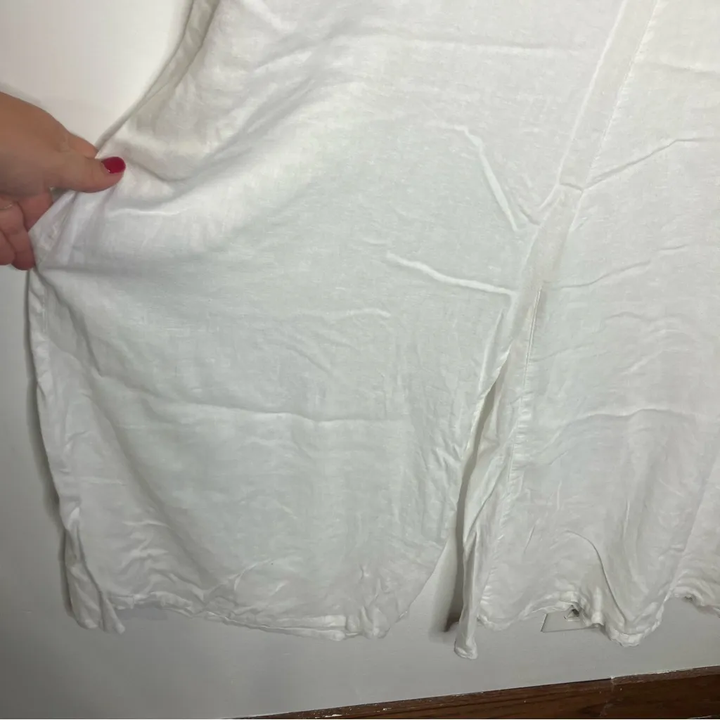 Calypso St. Barth white linen rich blend jumpsuit v-neck sleeveless womens large - Image 3