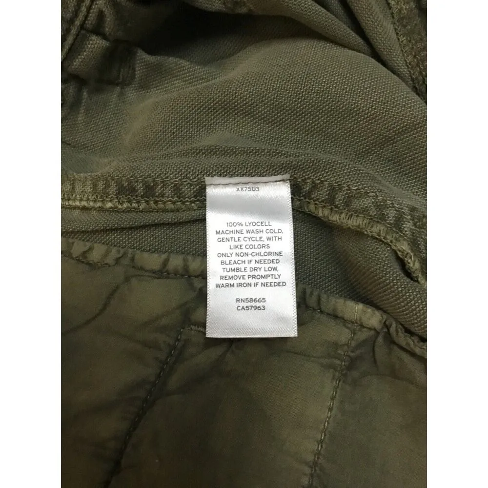 New Treasure And Bond Pants Womens Size 6 Paper Bag Waist Cuffed Olive Green - Image 9