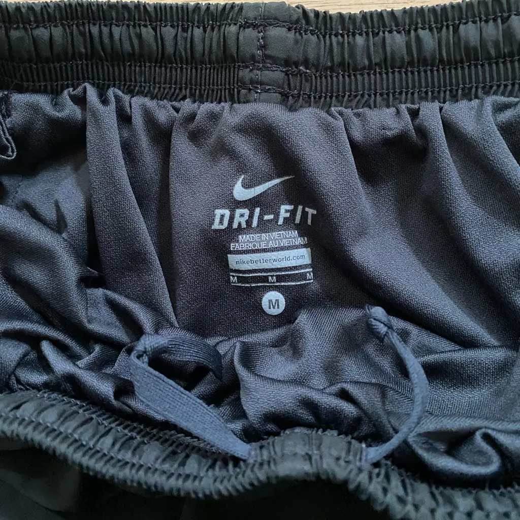 Nike Dri Fit Tempo Women’s Sz M Dk Gray/Teal Lined Running Shorts - Image 3