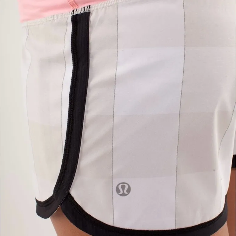 2013 Lululemon Groovy Run Short Gros Gingham Dune Bleached Coral Black Sz 2 Rare - Image 8