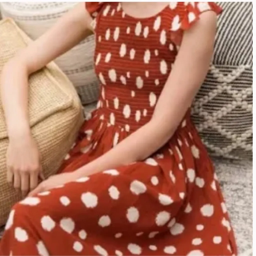 THML Rust and White Midi Dress - Image 3