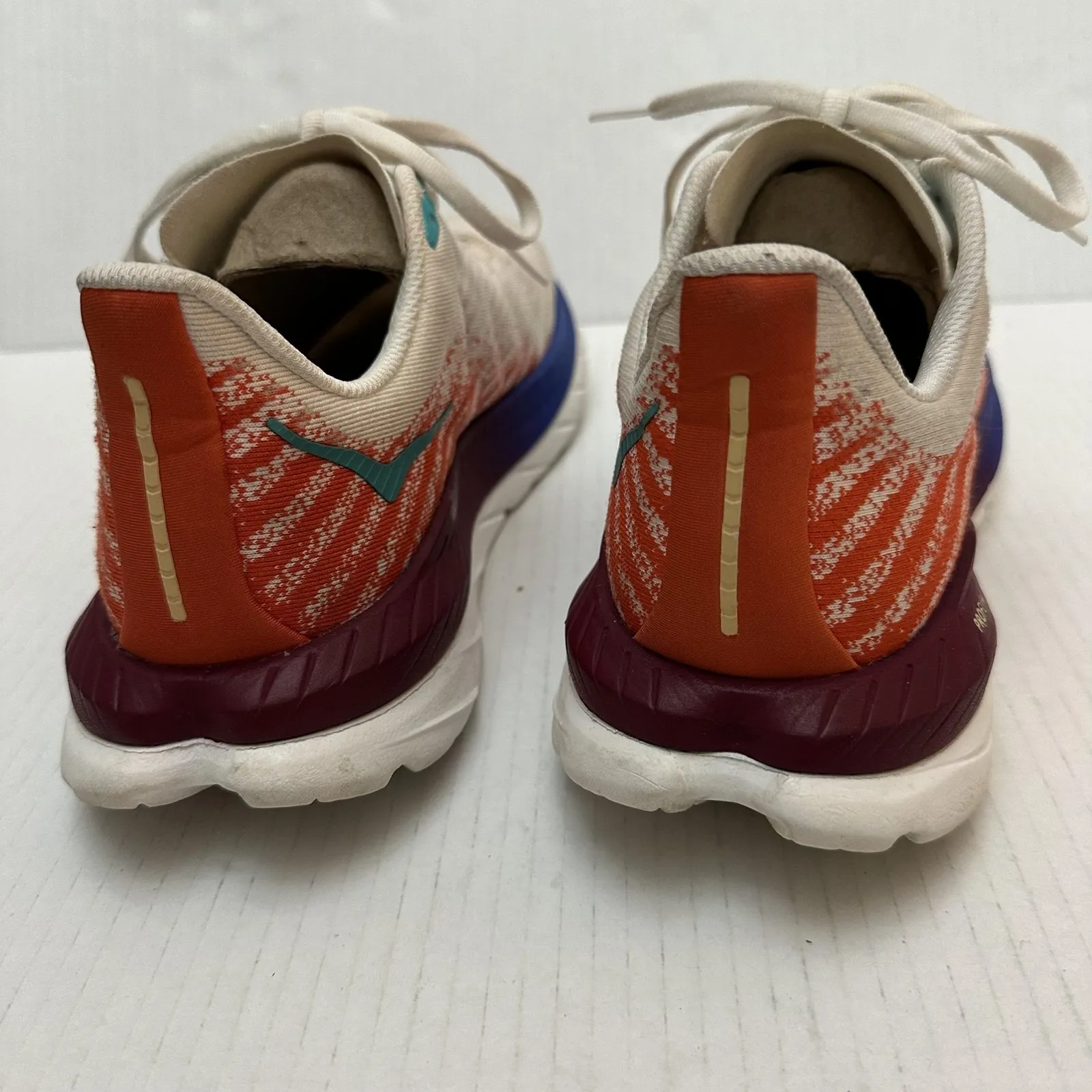 HOKA Mach 5 Running Shoes Womens 9 White Orange Blue PROFLY+ Lightweight - Image 6