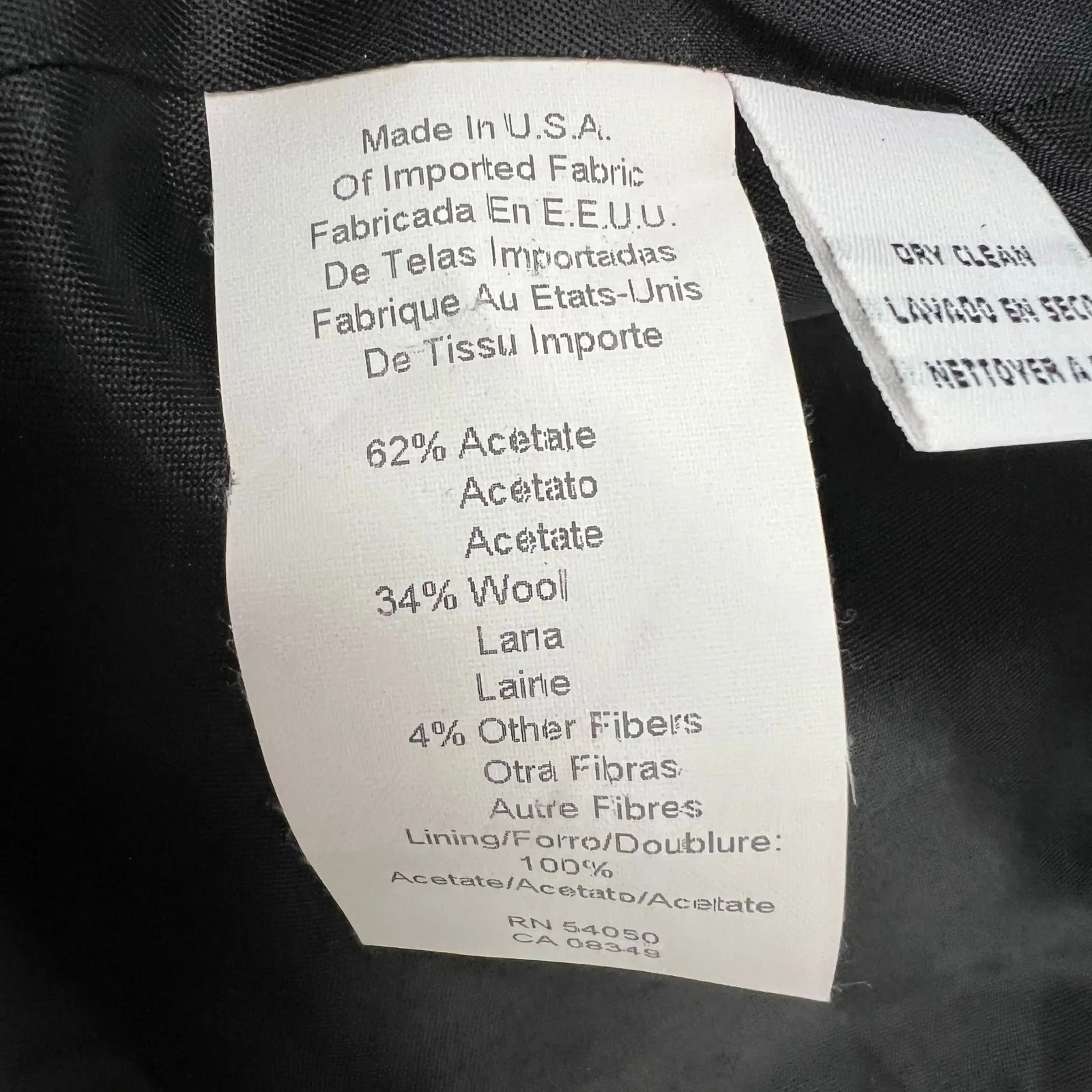 Jones New York Longline Jacket 6 Black Floral Brocade Wool Blend Dark Academia - Image 14