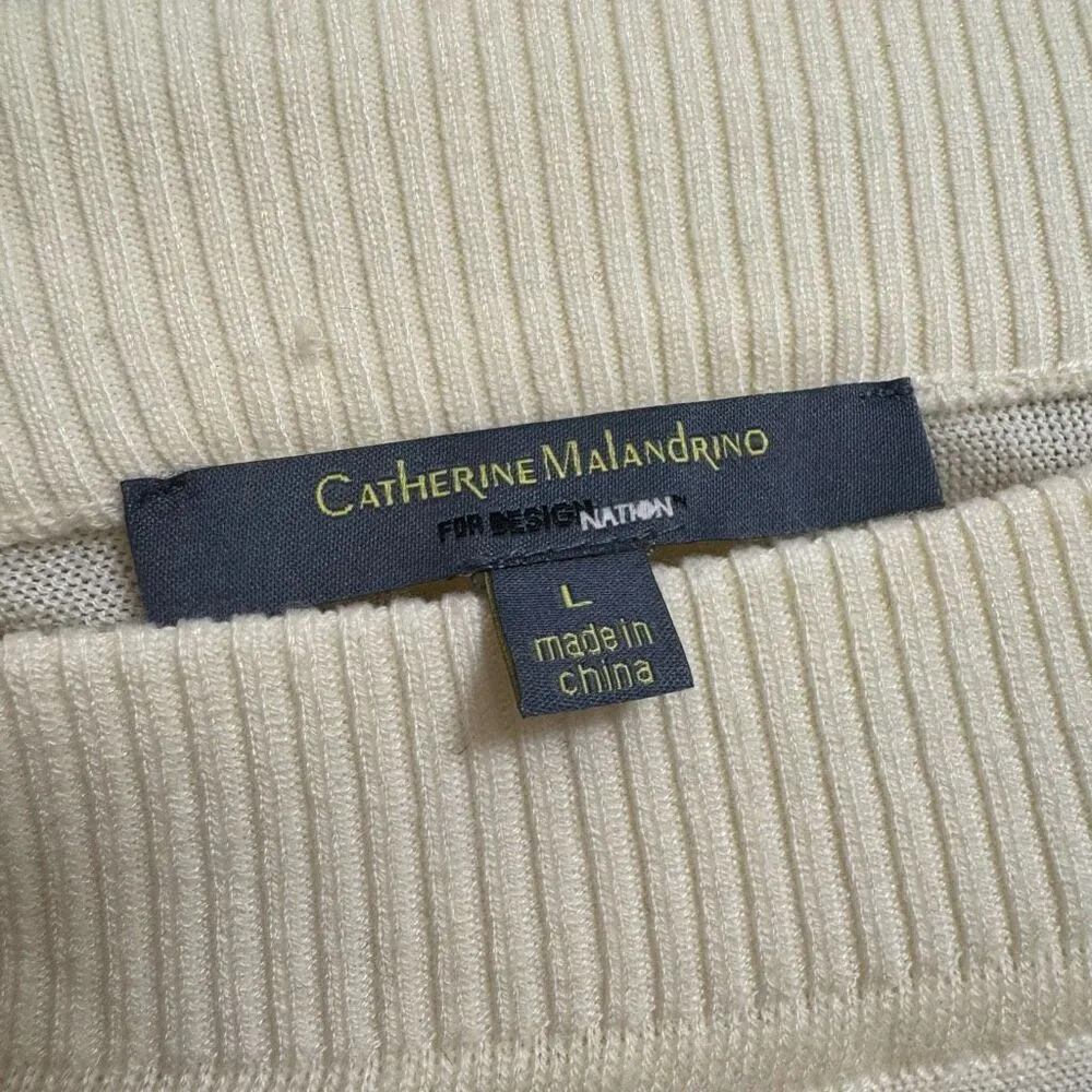 Catherine Malandrino for Design Nation Eiffel Tower Ivory Scoop Neck Sweater Lar - Image 4