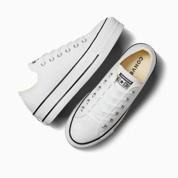 Converse White Platform All Star Low-tops 7.5 - Image 2