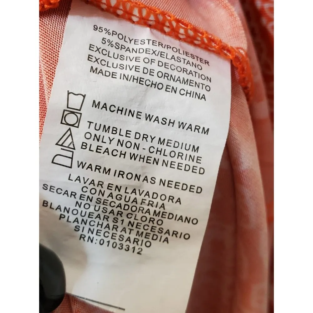 Just Love Womens Orange White Paisley Short Sleeve Knee Length Dress Size 3X - Image 9