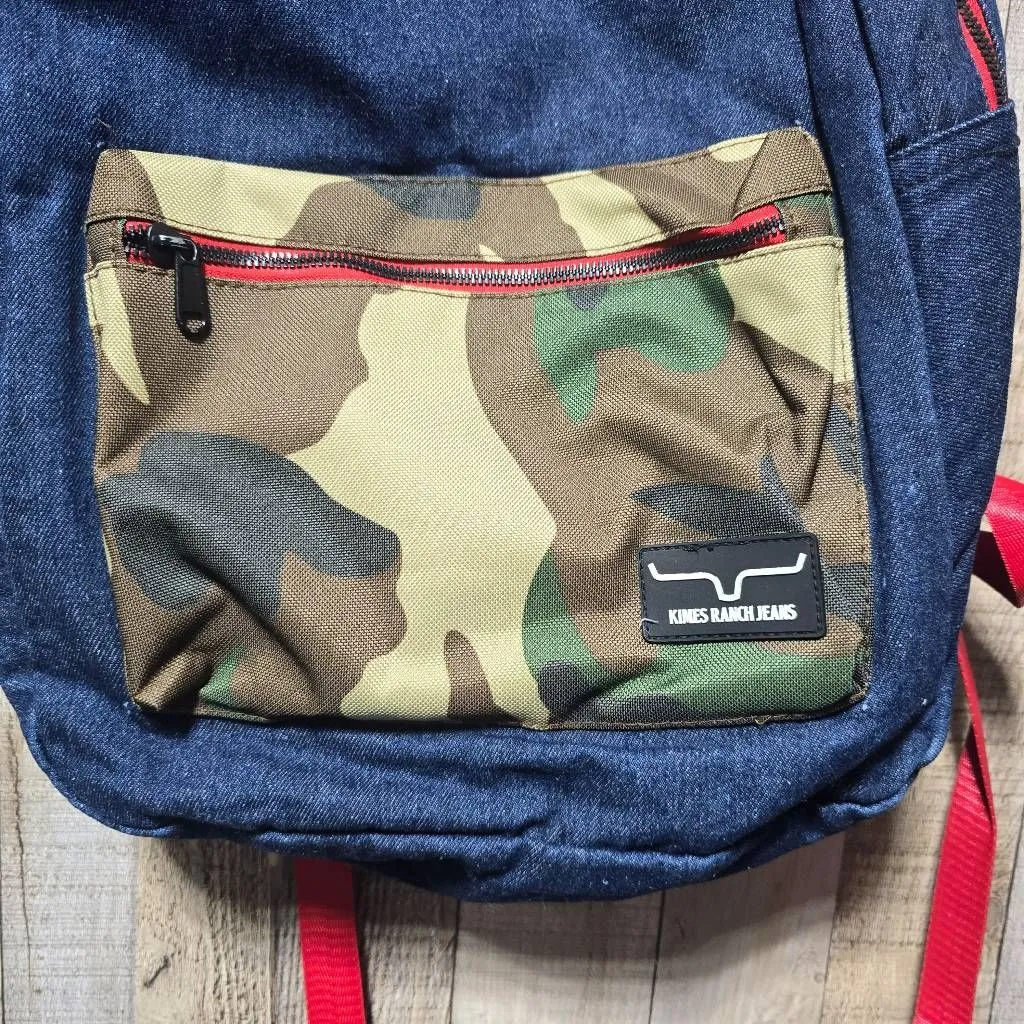 Kimes Ranch Denim Camo Unisex Backpack - Image 2