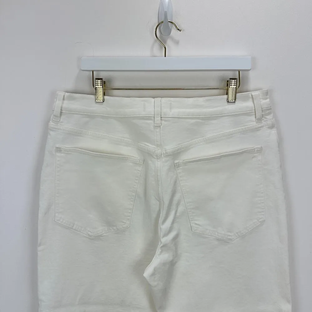 Madewell 90s Straight Crop Jean Tile White High Rise Raw Hem Women US 32 NWT - Image 15