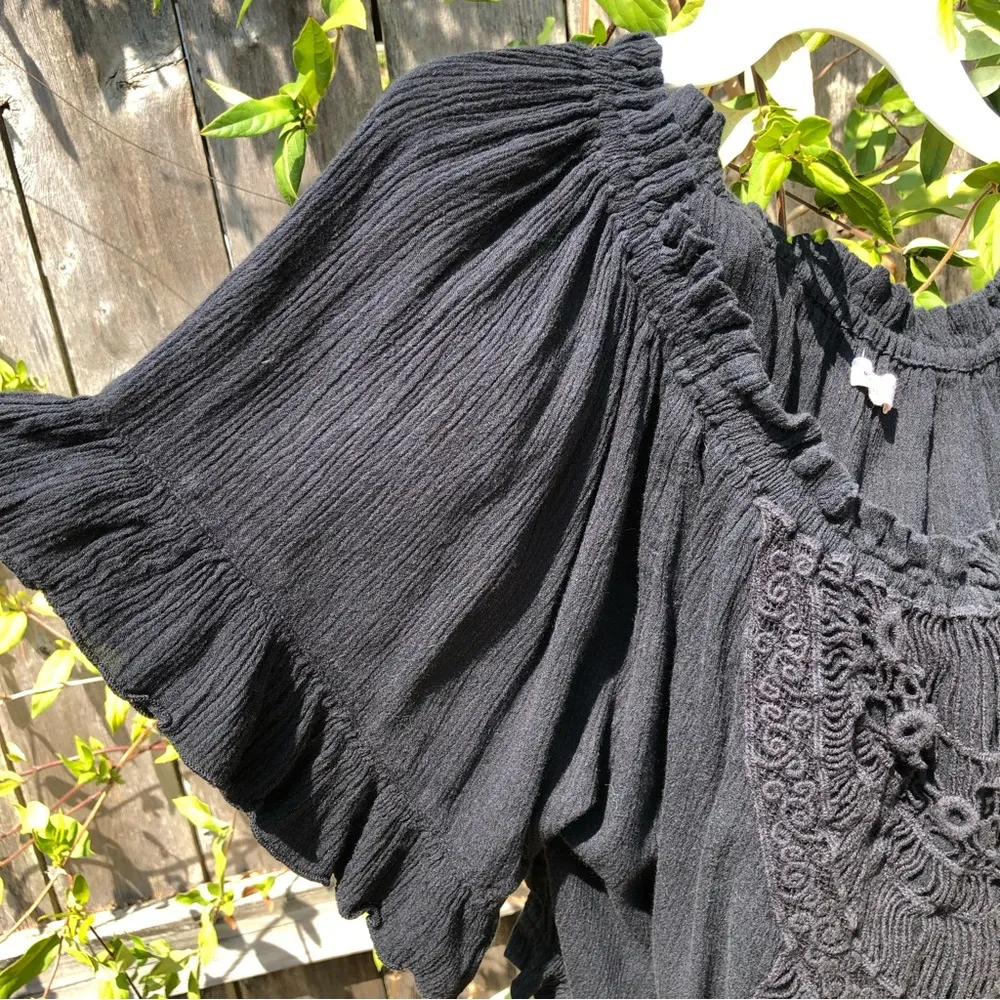 Hollister | black crochet crop top, M - Image 5