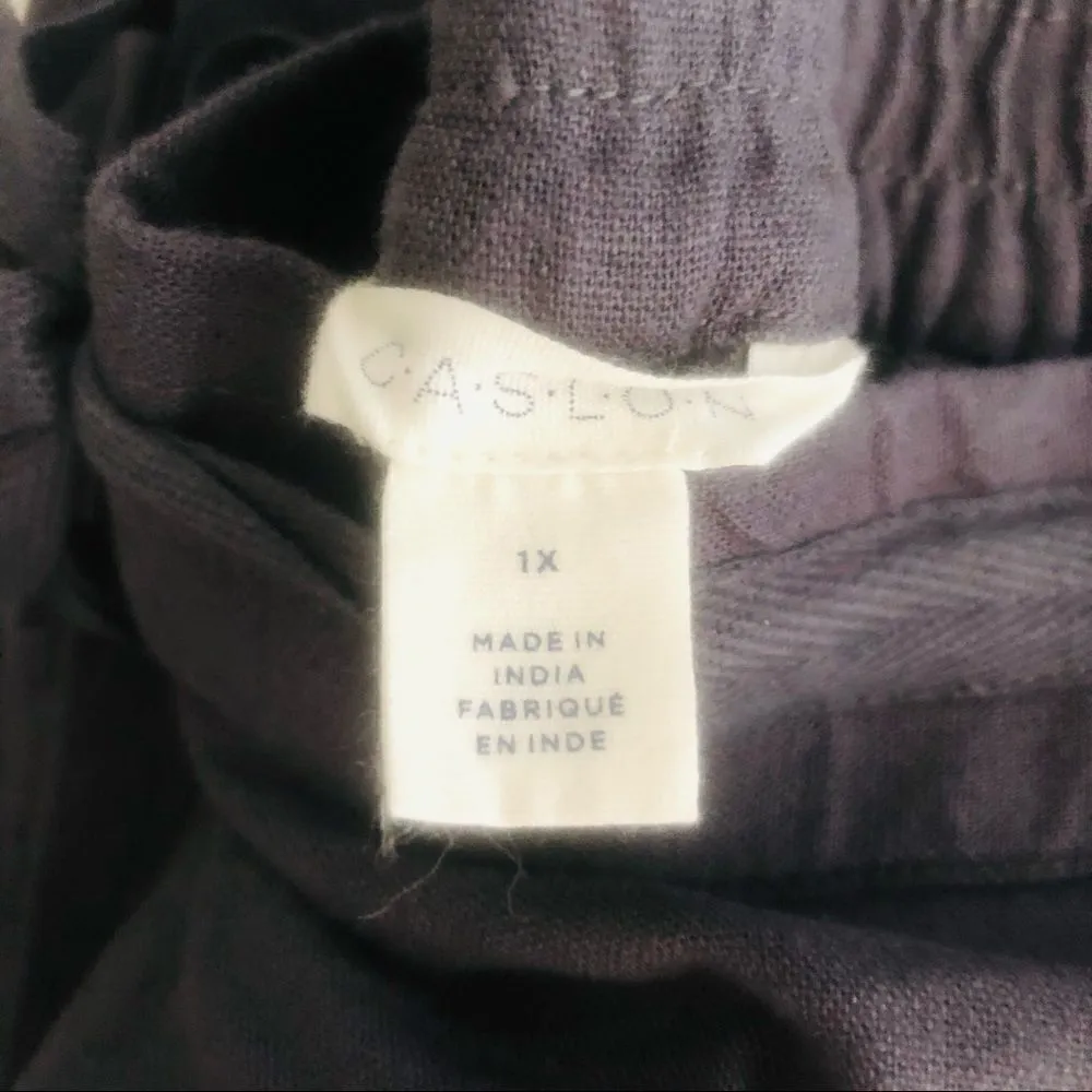 Caslon‎ Solid Linen Blend Pants,  Lightweight Adjustable Waist, COMFY, 1X, Gray, - Image 8