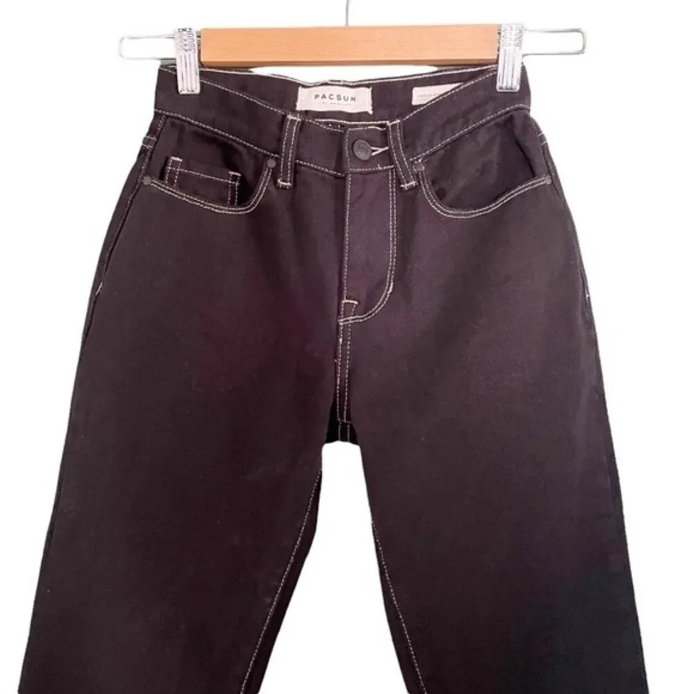 PacSun Jeans Vintage Icon 90s Y2K High Rise Raw Hem Black Wash Women’s Size 22 - Image 3