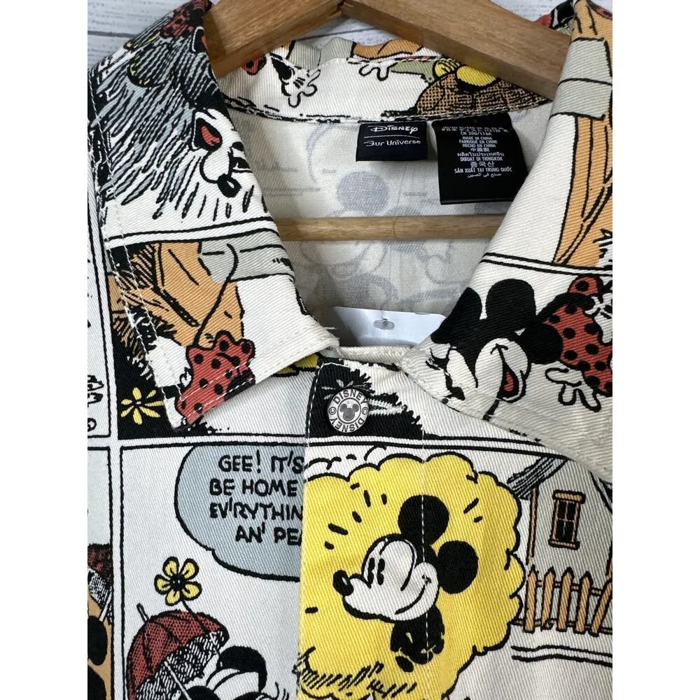 Disney Parks Vintage Mickey Comic Adult size XL Oversized Denim Jean Jacket NEW - Image 9