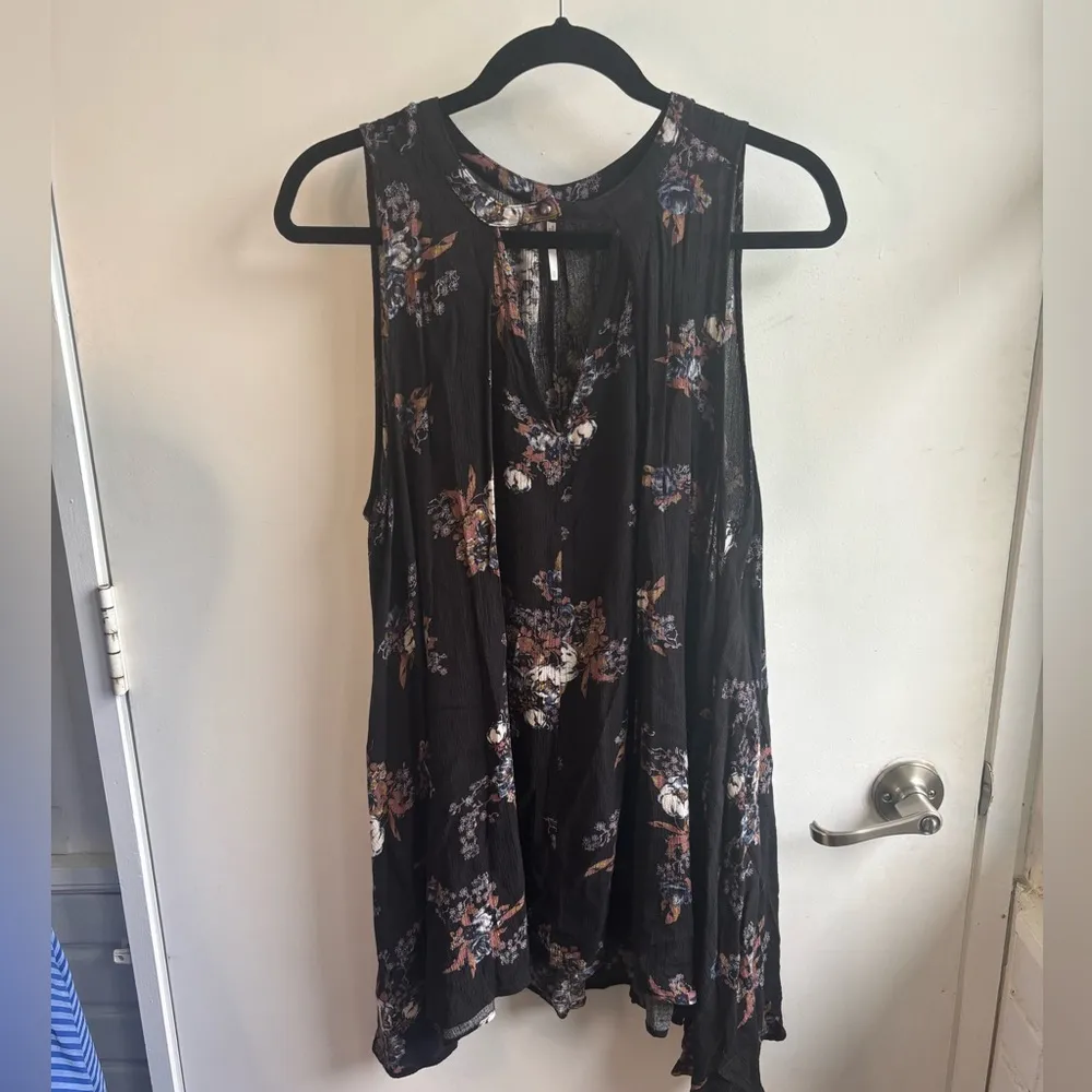 Free People‎ Floral Tree Swing Tunic XS Dress layered boho minimalist - Image 2