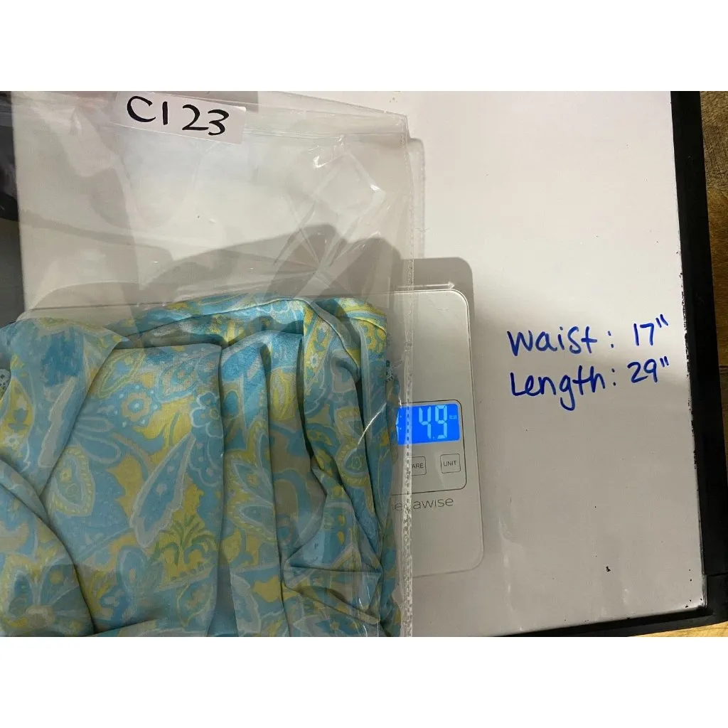 Vtg Oscar De La Renta Skirt 100% Silk Y2K Floral Ruffle Hem Women 16‎ Blue Green - Image 7