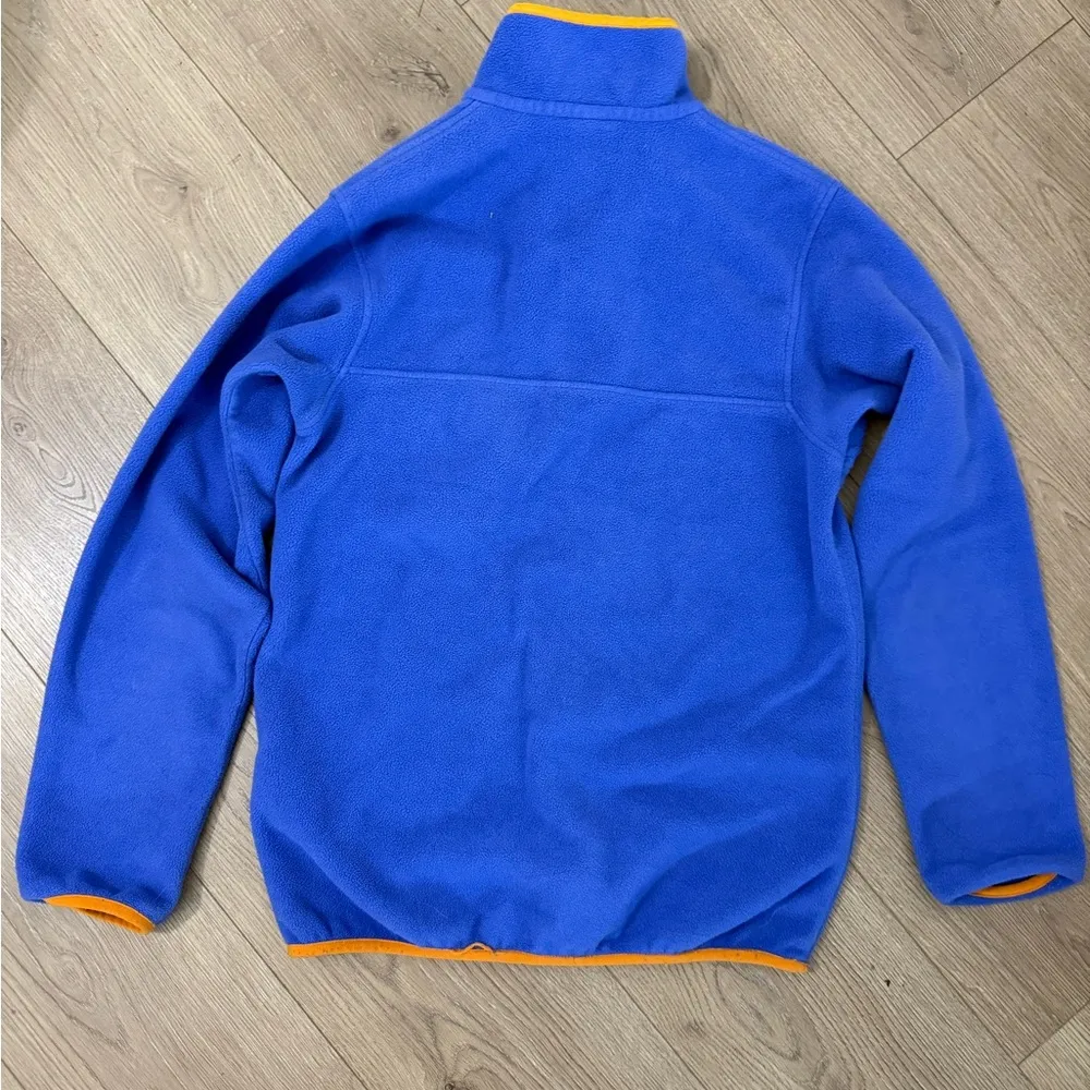Patagonia Blue Fleece Pullover with Orange Accents - Image 4