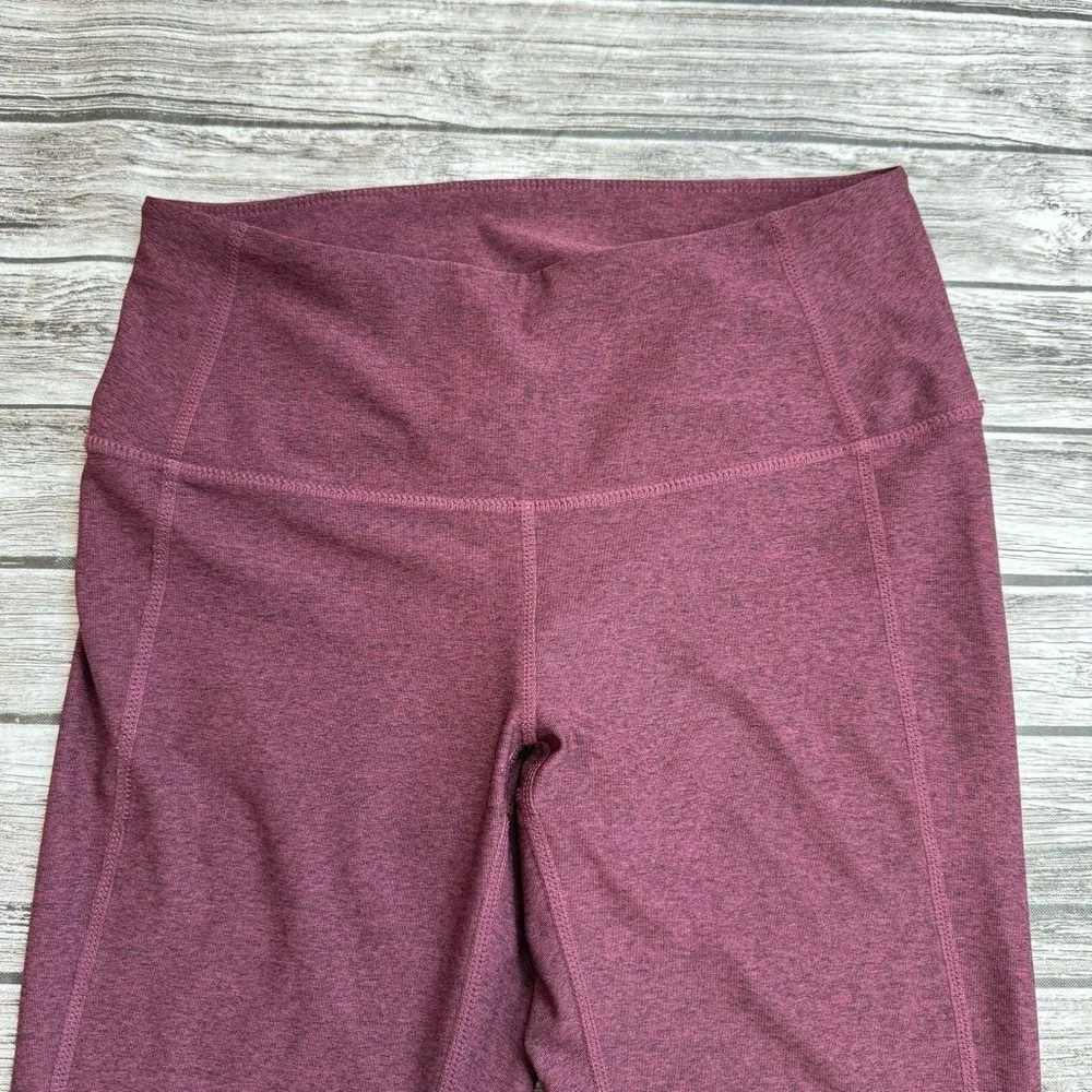 Z by Zella Women's Crop Running Leggings S SM Small Maroon Burgundy Tulip - Image 4