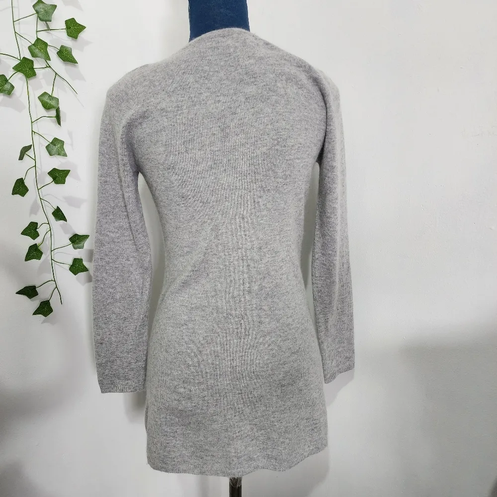 Valerie Bertinelli Grey Angora Wool Blend Scoop Neck Tunic Sweater - Image 5