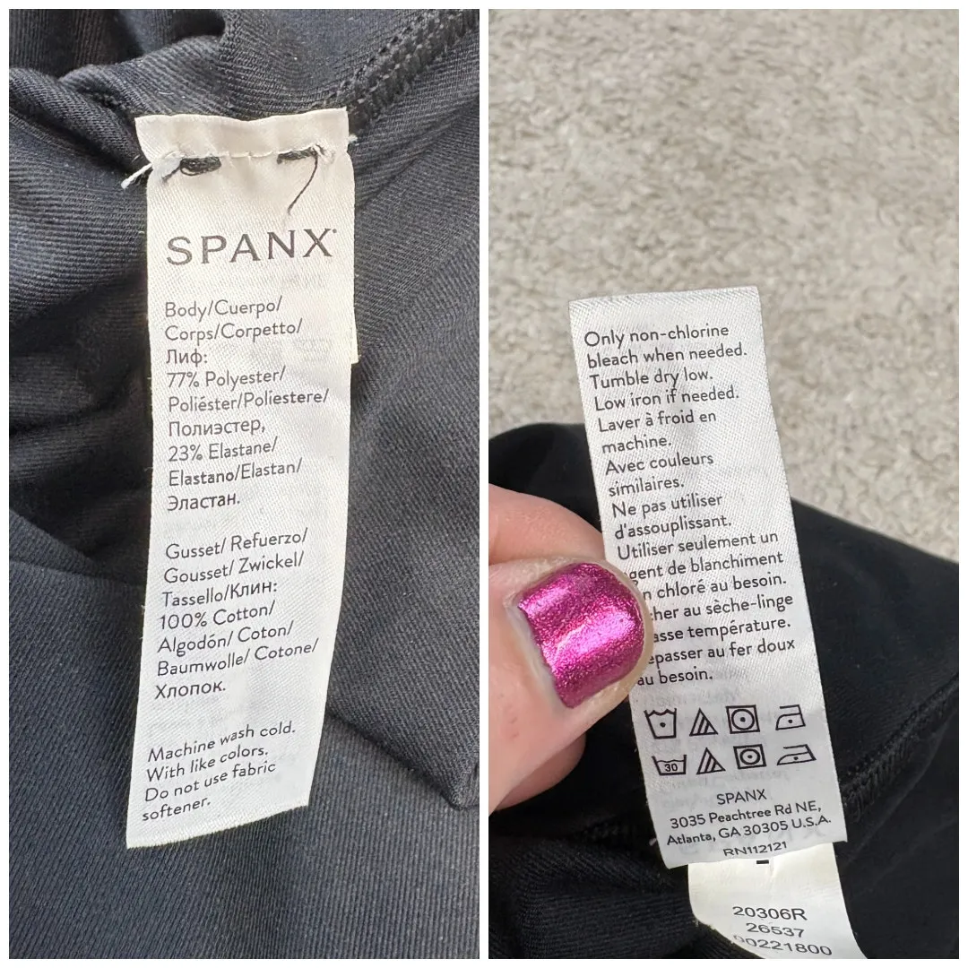 NWOT Spanx Smoothing Long Sleeve Layer Turtleneck Bodysuit Black Size M - Image 6