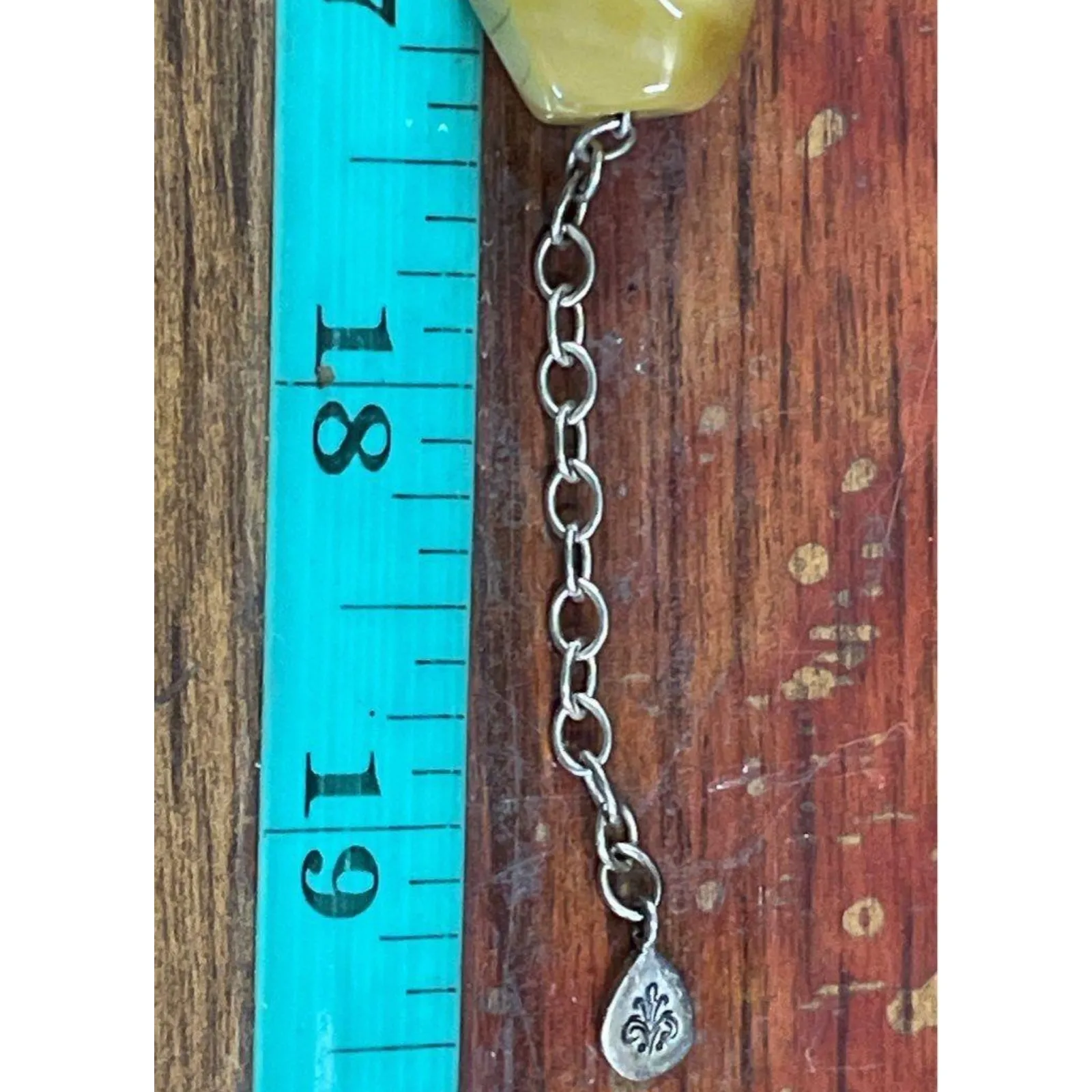 BARSE 925 Sterling Silver Natural Stone Statement Necklace Agate Yellow Orange - Image 4