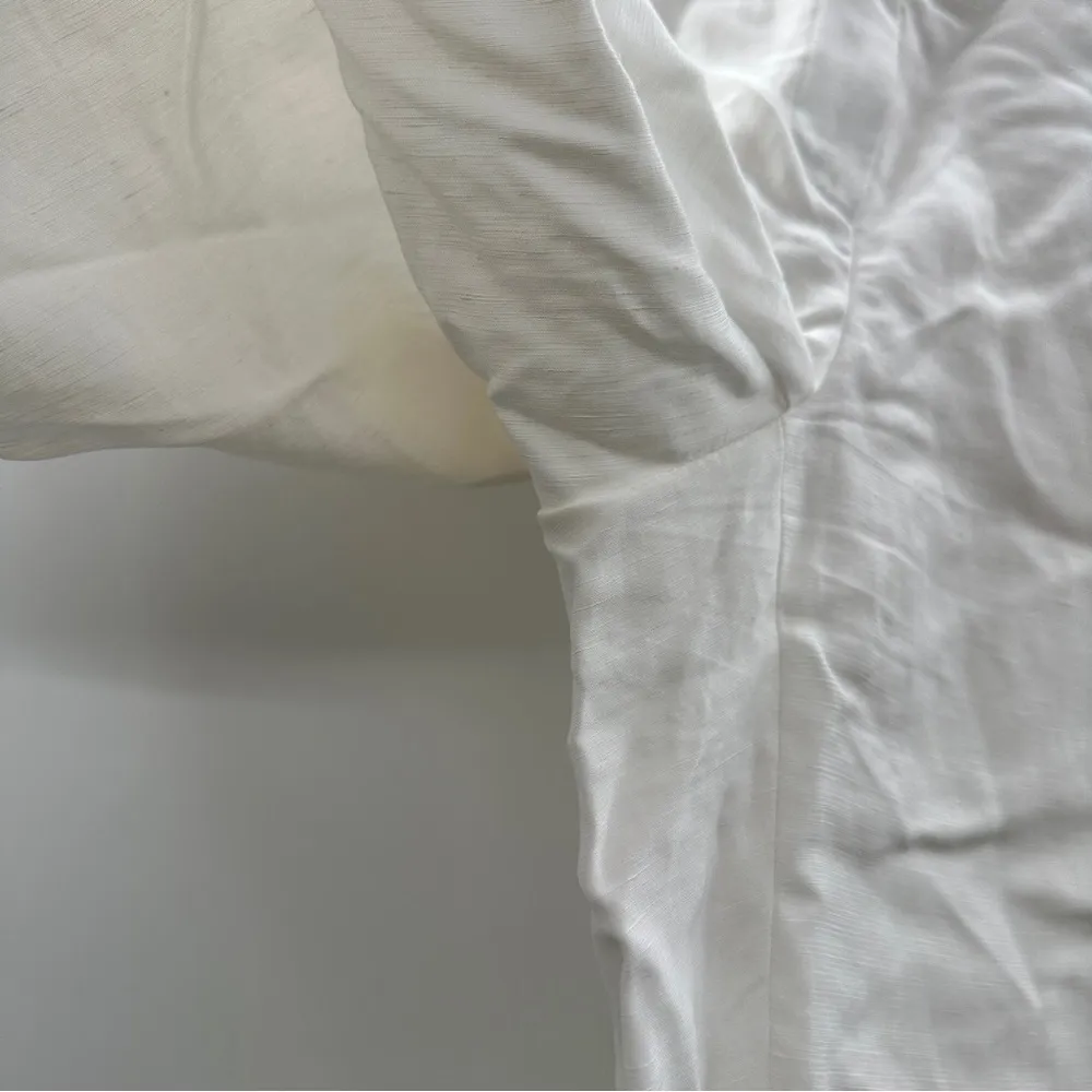 Babaton Agency Viscose Linen Blend High Rise Straight Leg Pants in White Sz 4‎ - Image 6