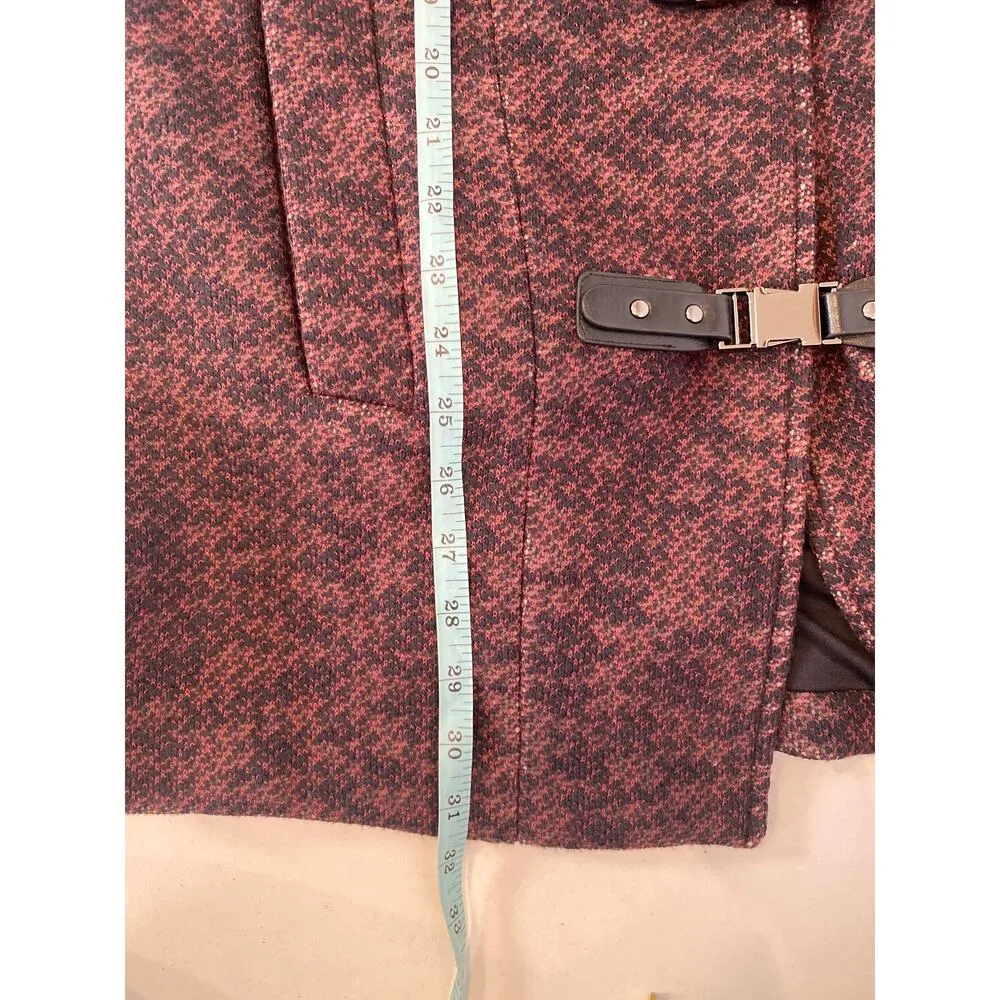 SA by Seth Aaron Knit & Faux Leather Coat w/ Toggle Clasp Closure EUC Sz 8 - Image 14