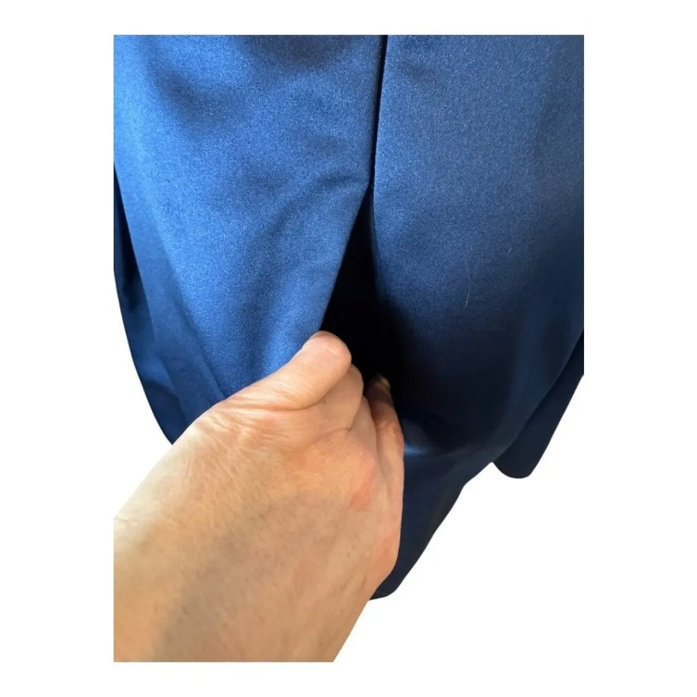 Jill Jill Stuart Dress Women 4 Navy Blue Satin Strapless Back Bow Mini NWT Party - Image 7