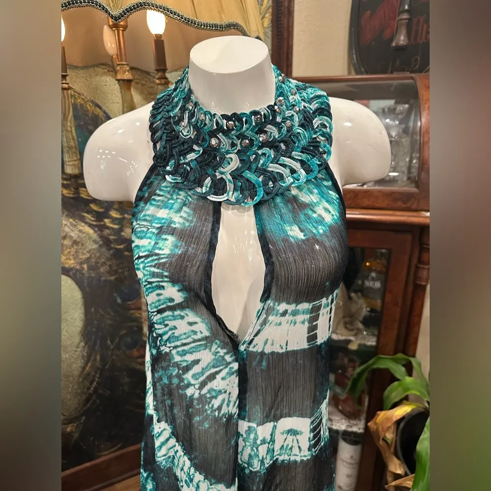 H&M Teal and Black Maxi Dress - Image 2