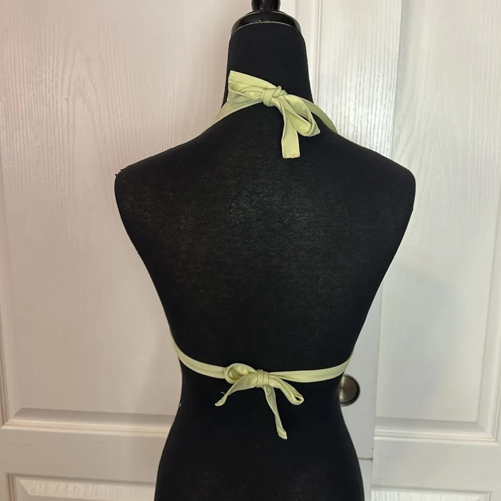 HONEY DEW GREEN UNLINED SWIMSUIT TRIANGLE TOP ADJUSTABLE HALTER - Image 4