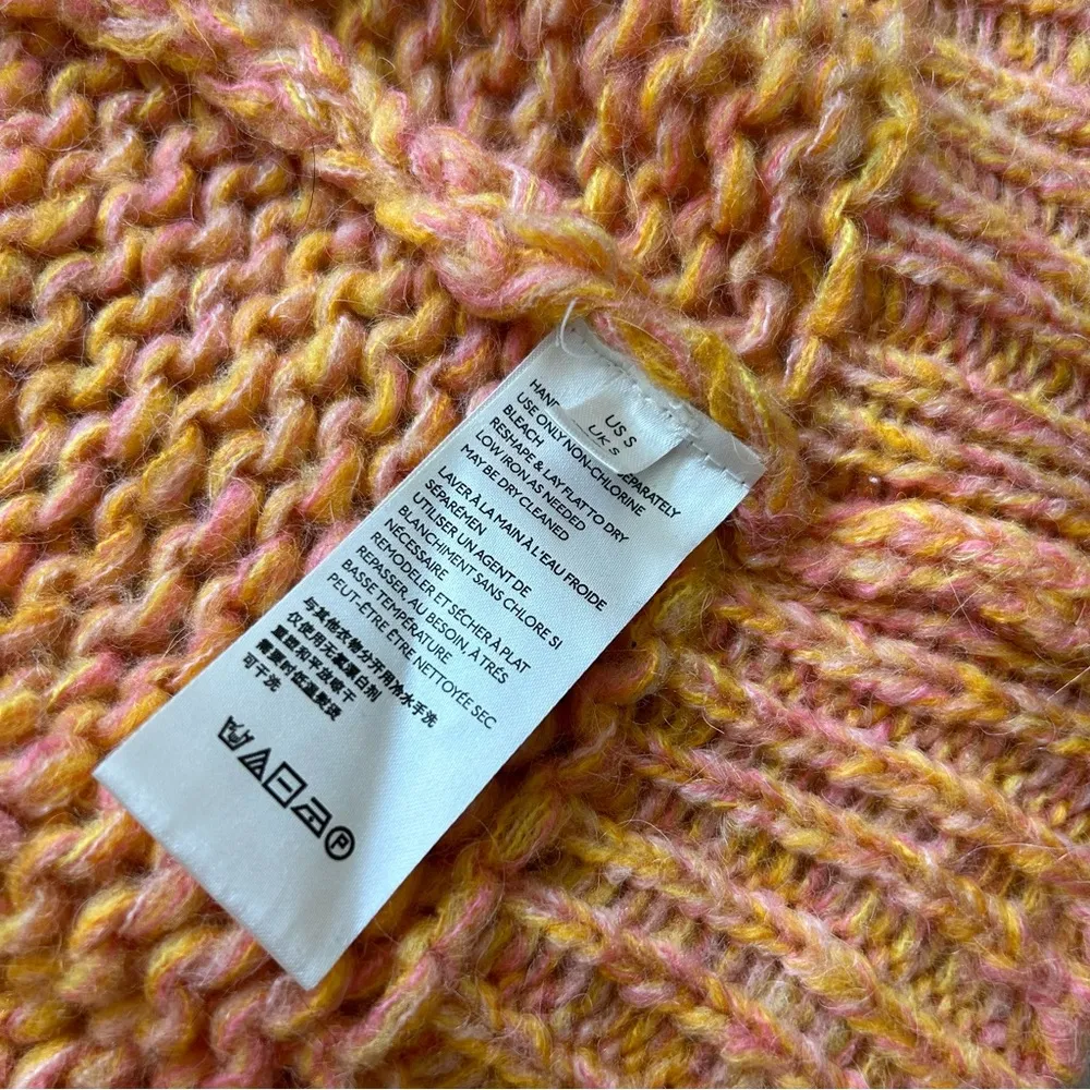 Free People  Orange Hometown Cardigan Chunky Knit Sweater Oversized Boho Size S - Image 10