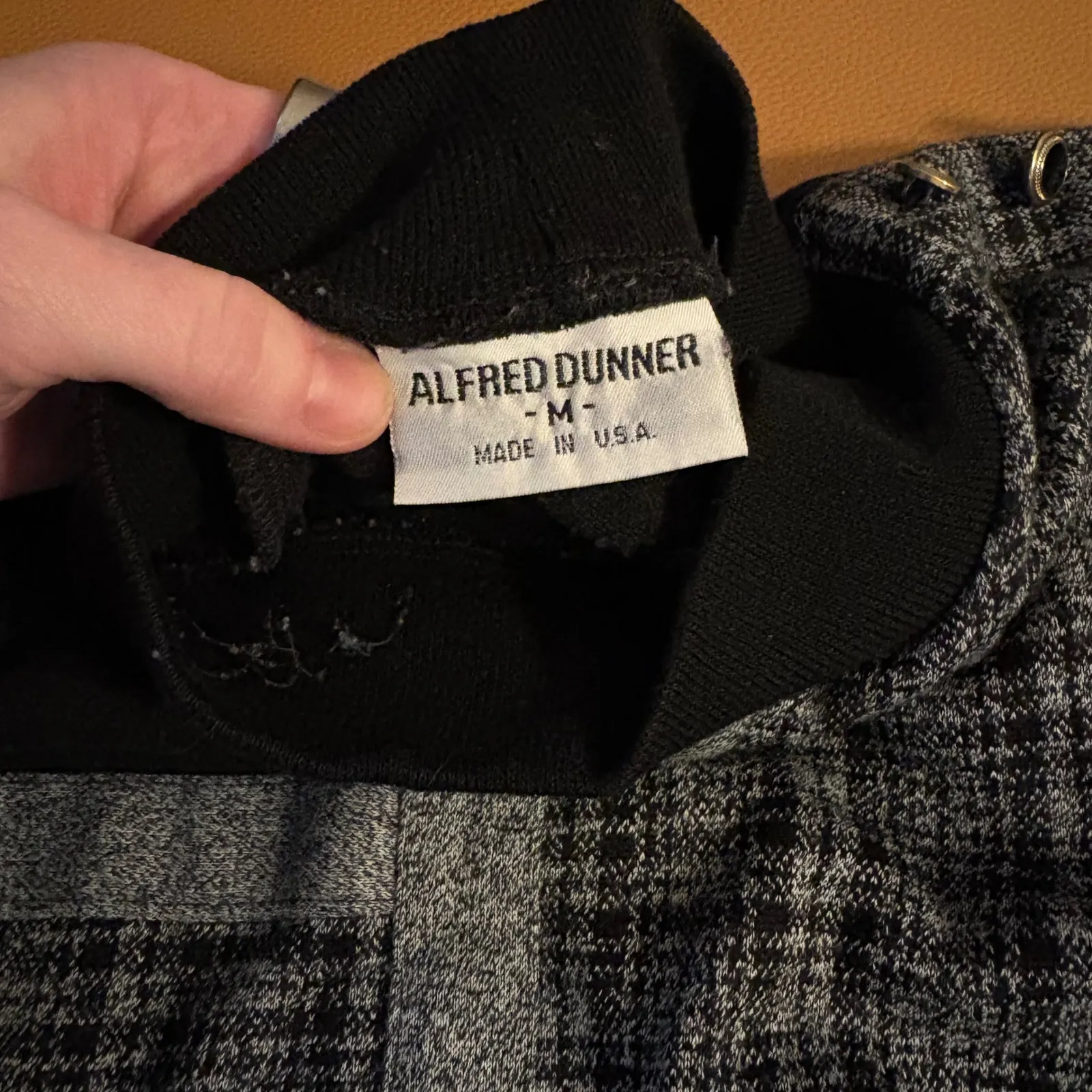 Alfred Dunner Vintage Mock Neck Patchwork Plaid Sweater Shoulder Pads Medium - Image 4